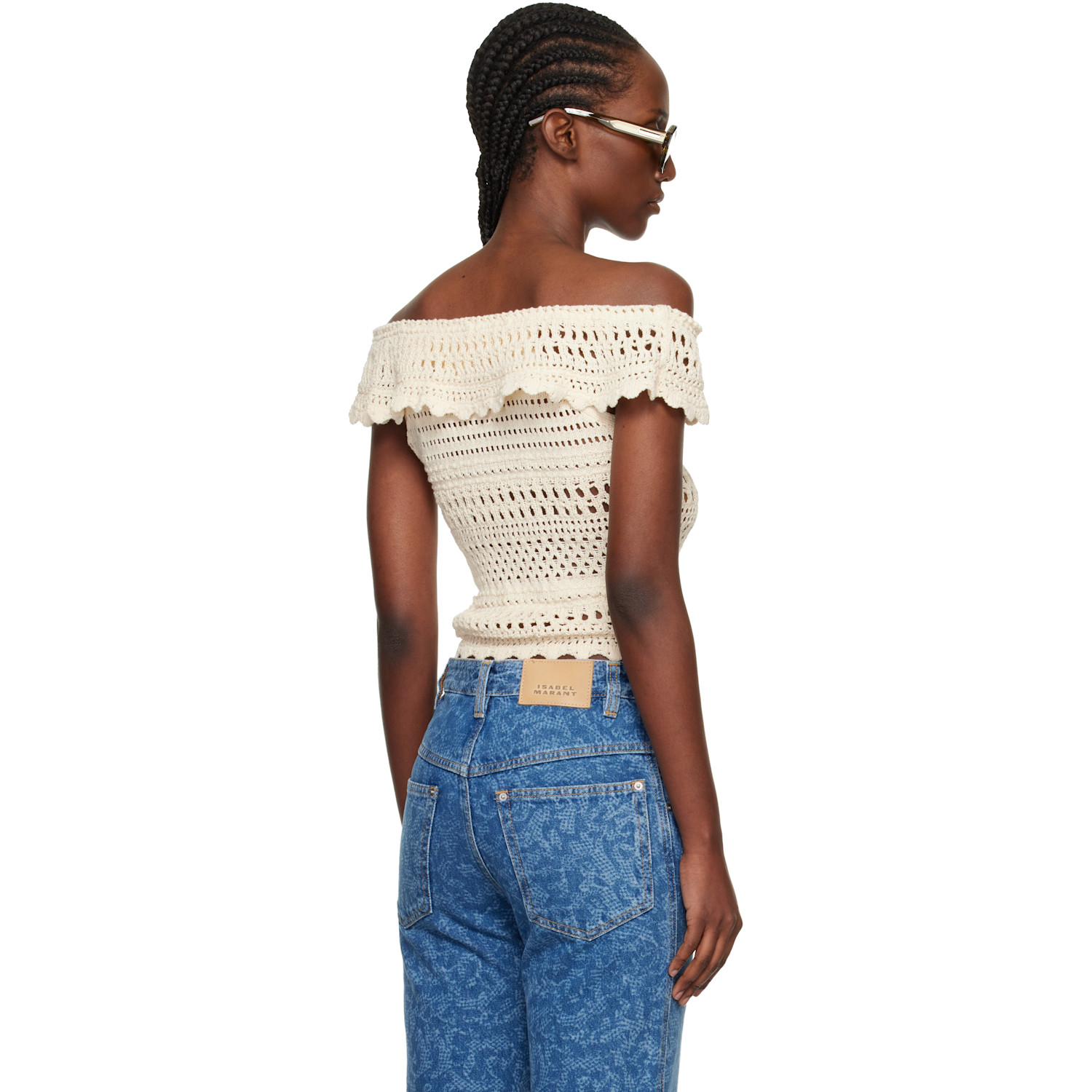  Isabel Marant Etoile Off-white Zaelle Summer Crochet Knit Top 