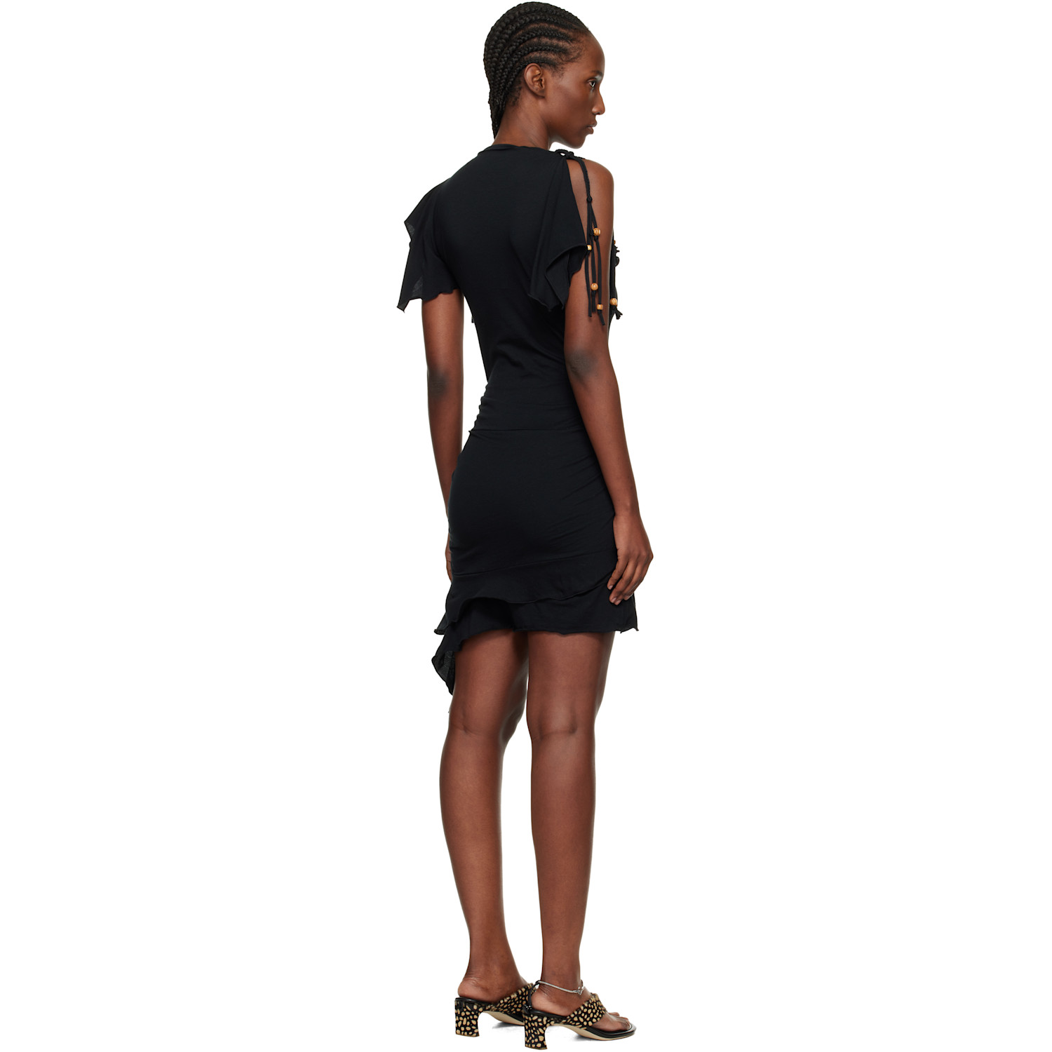  Isabel Marant Black Janick Cotton Printed Pearly Minidress 