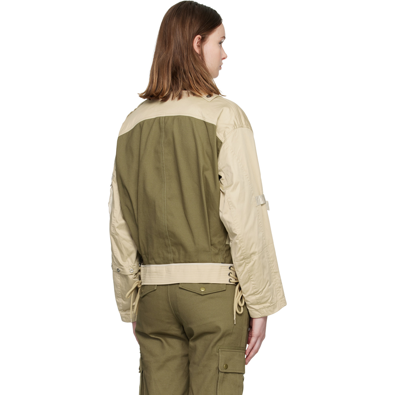  Isabel Marant Khaki & Beige Julissa Bomber Jacket 