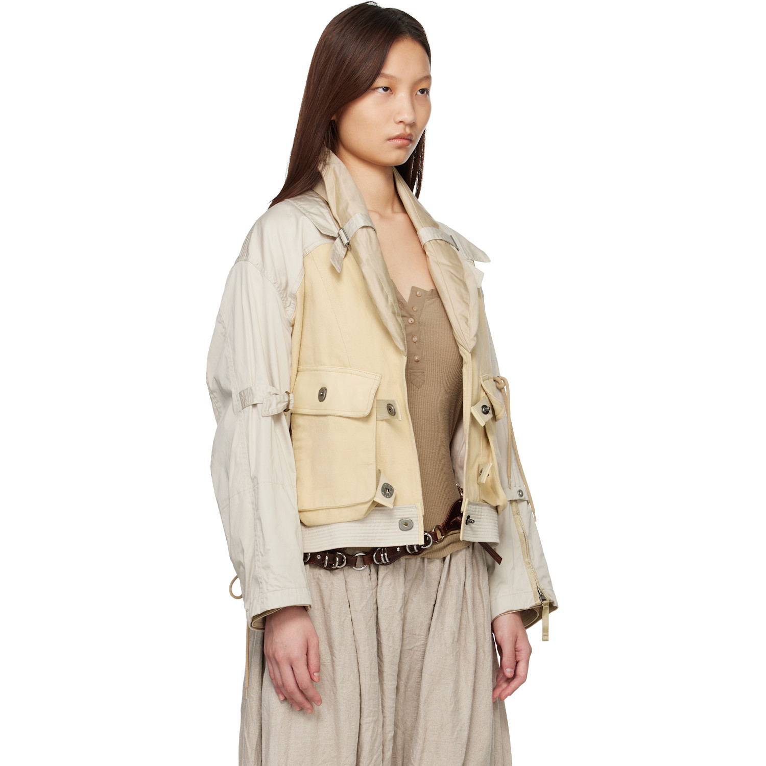  Isabel Marant Beige Julissa Cotton Bomber Jacket 