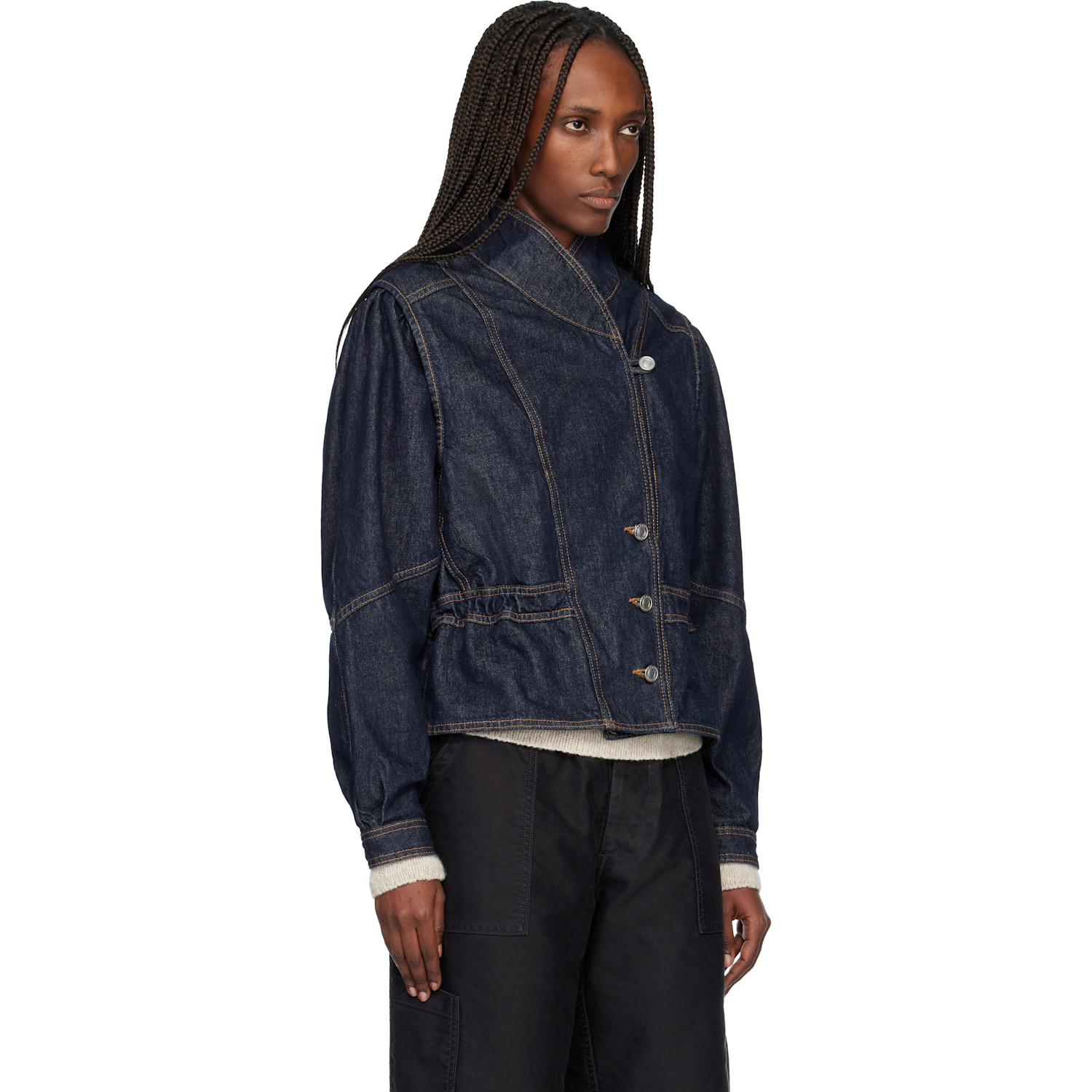  Isabel Marant Navy Dolie Denim Jacket 