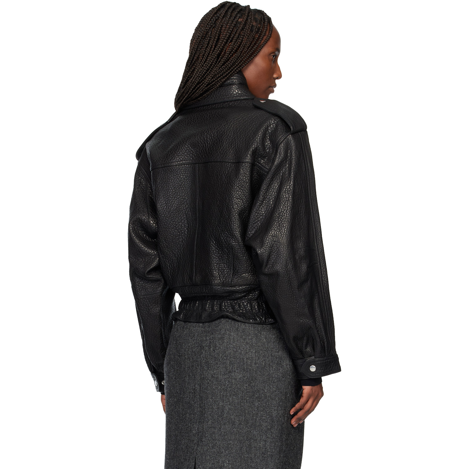  Isabel Marant Black Aneli Leather Jacket 