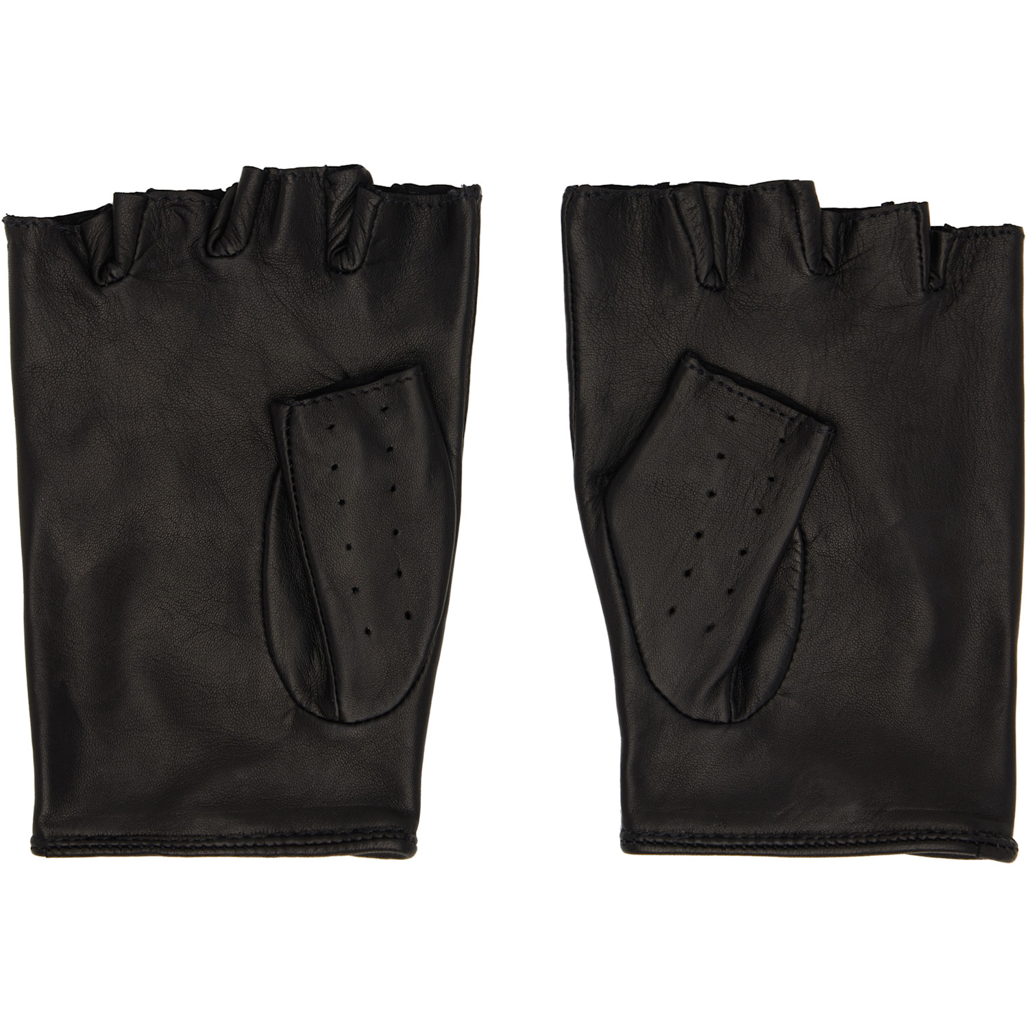  Ernest W. Baker Black Open Finger Driving Gloves 