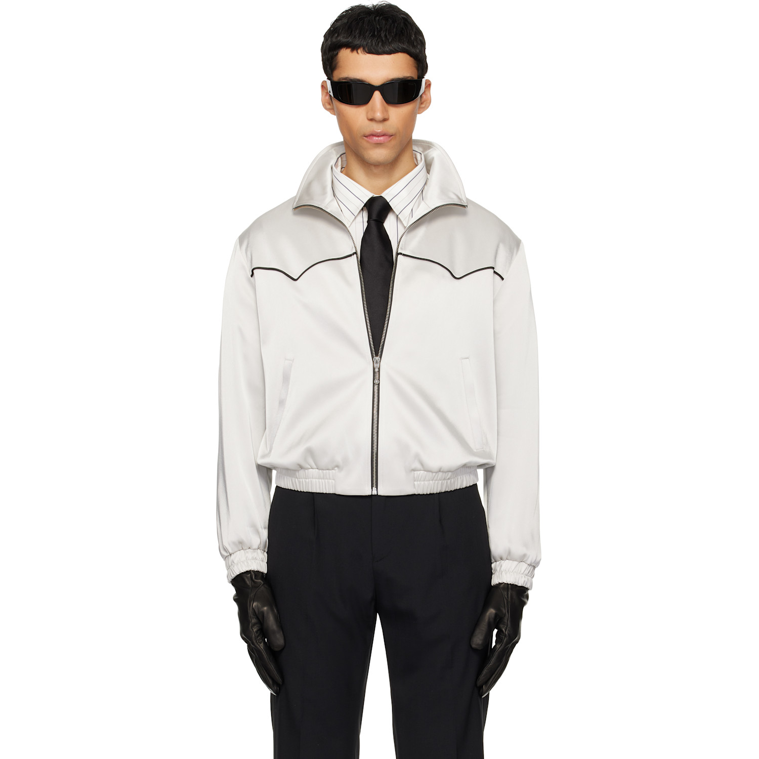 Ernest W. Baker Gray Western Track Jacket