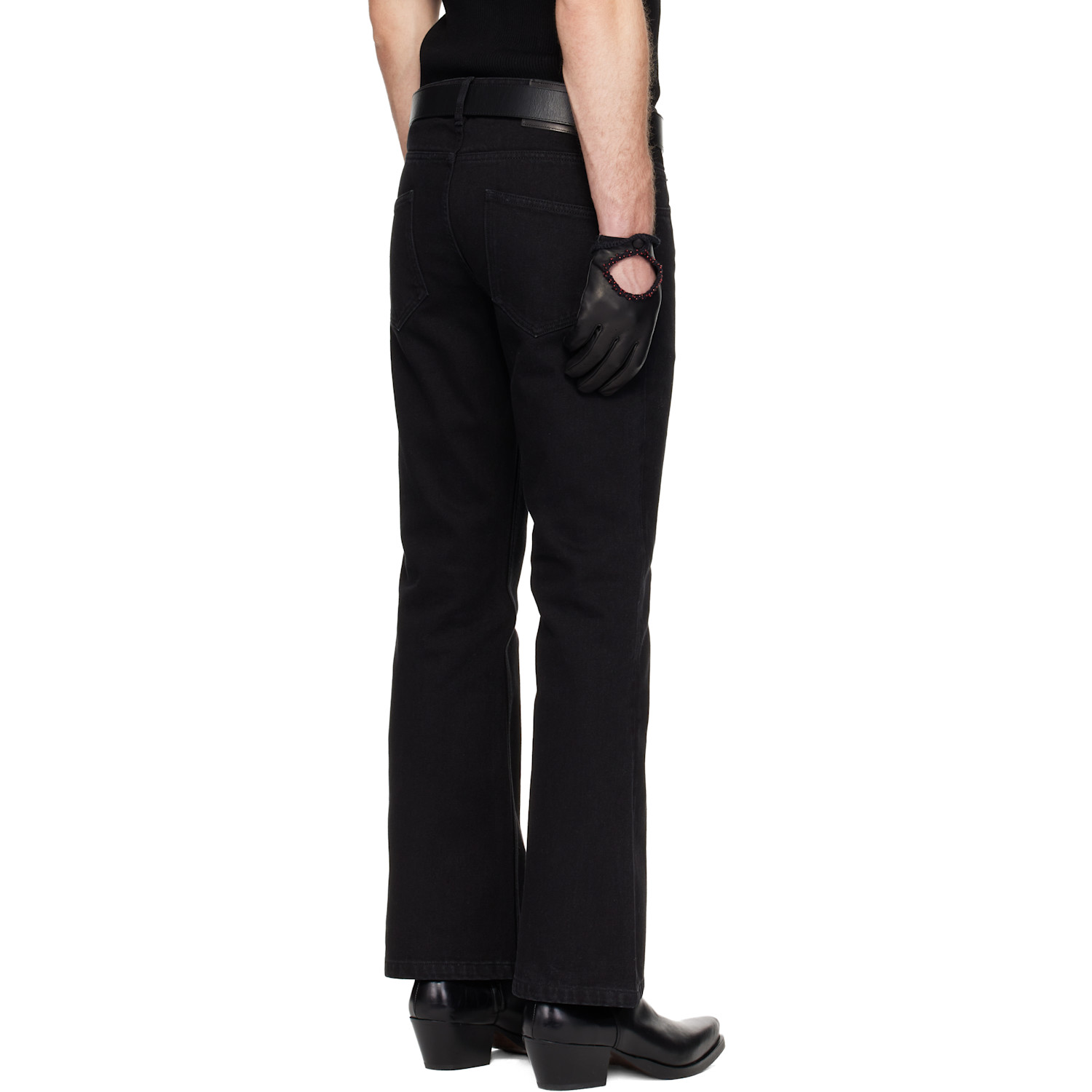  Ernest W. Baker Black Flare Jeans 