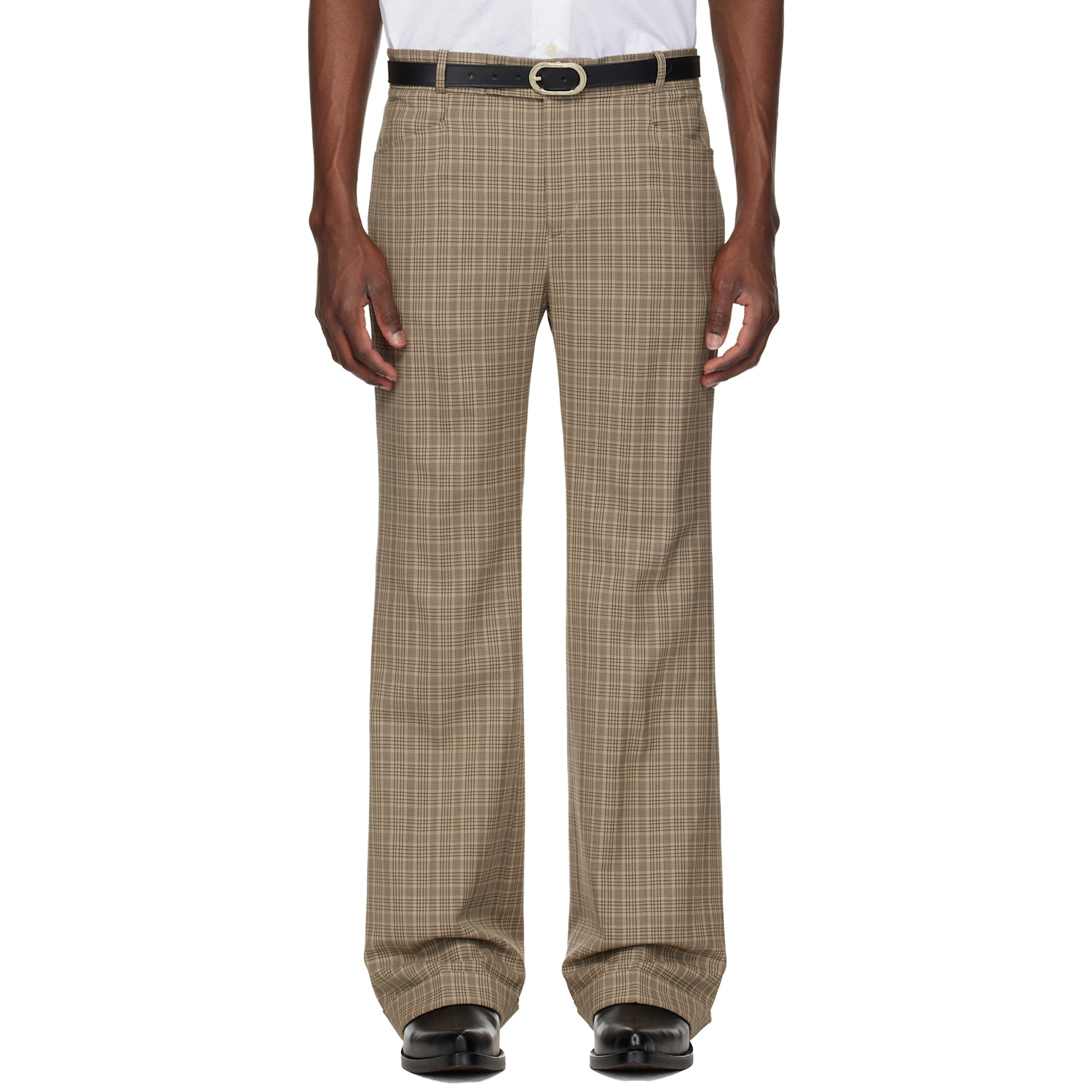 Ernest W. Baker Brown Cuffed 70s Trousers