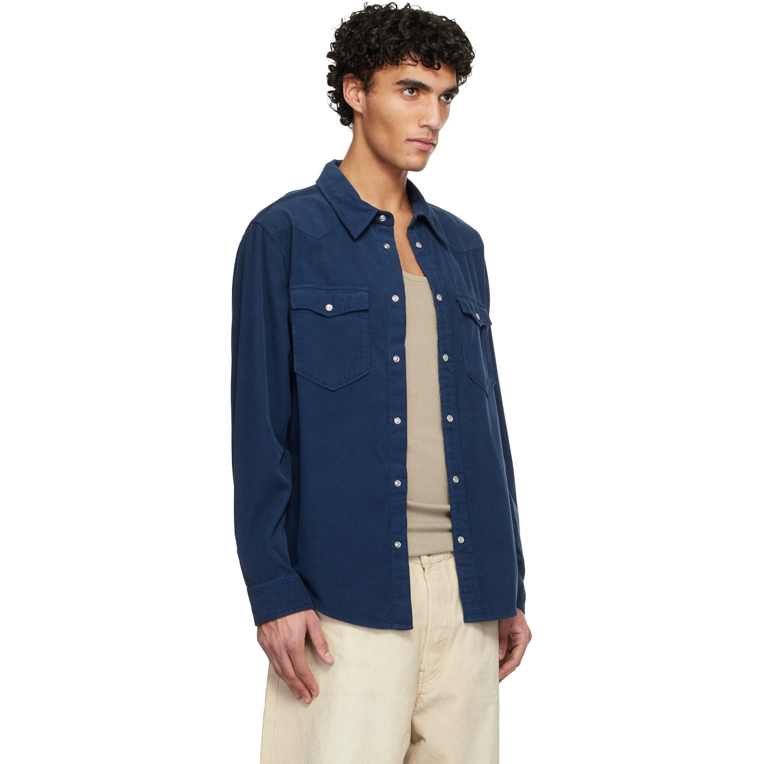  Isabel Marant Navy Vasco Shirt 