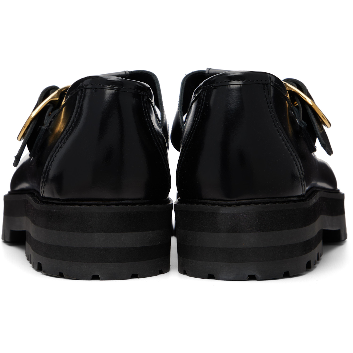  Ernest W. Baker Black T-bar Loafers 
