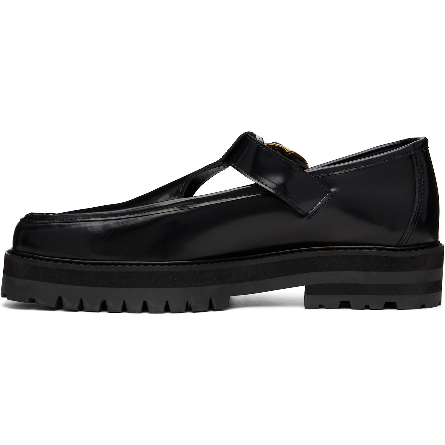  Ernest W. Baker Black T-bar Loafers 