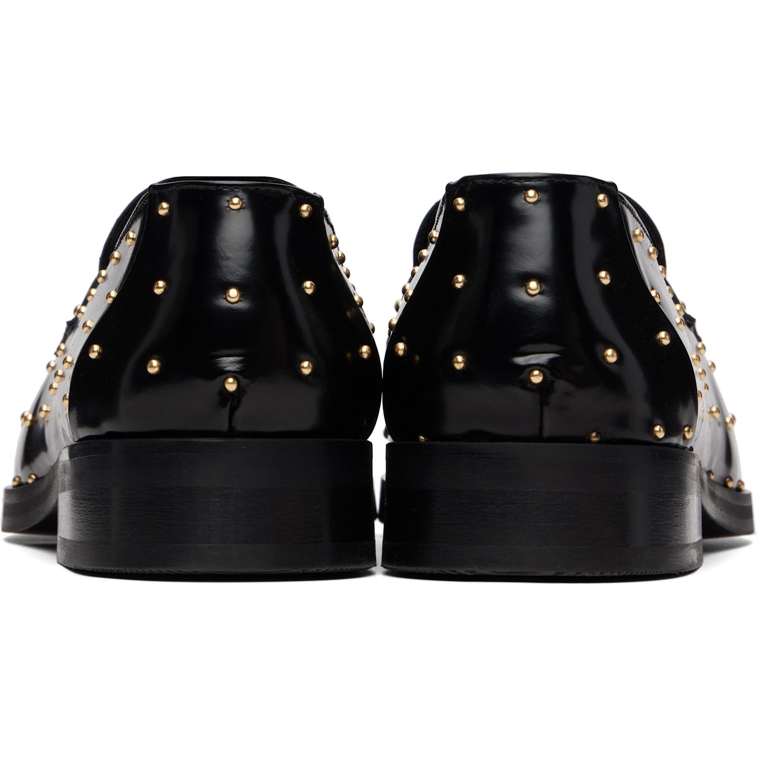  Ernest W. Baker Black Studded Leather Loafers 