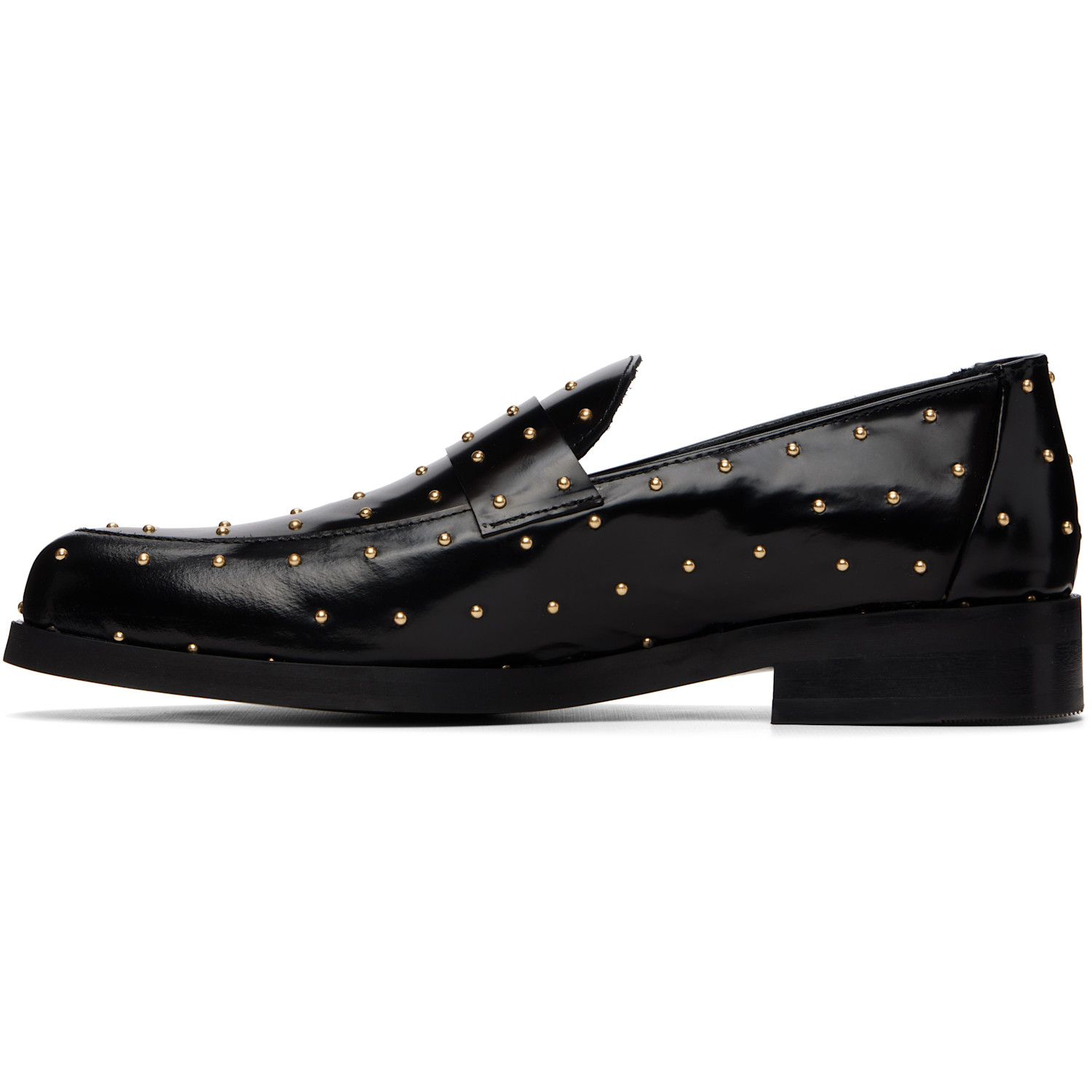  Ernest W. Baker Black Studded Leather Loafers 