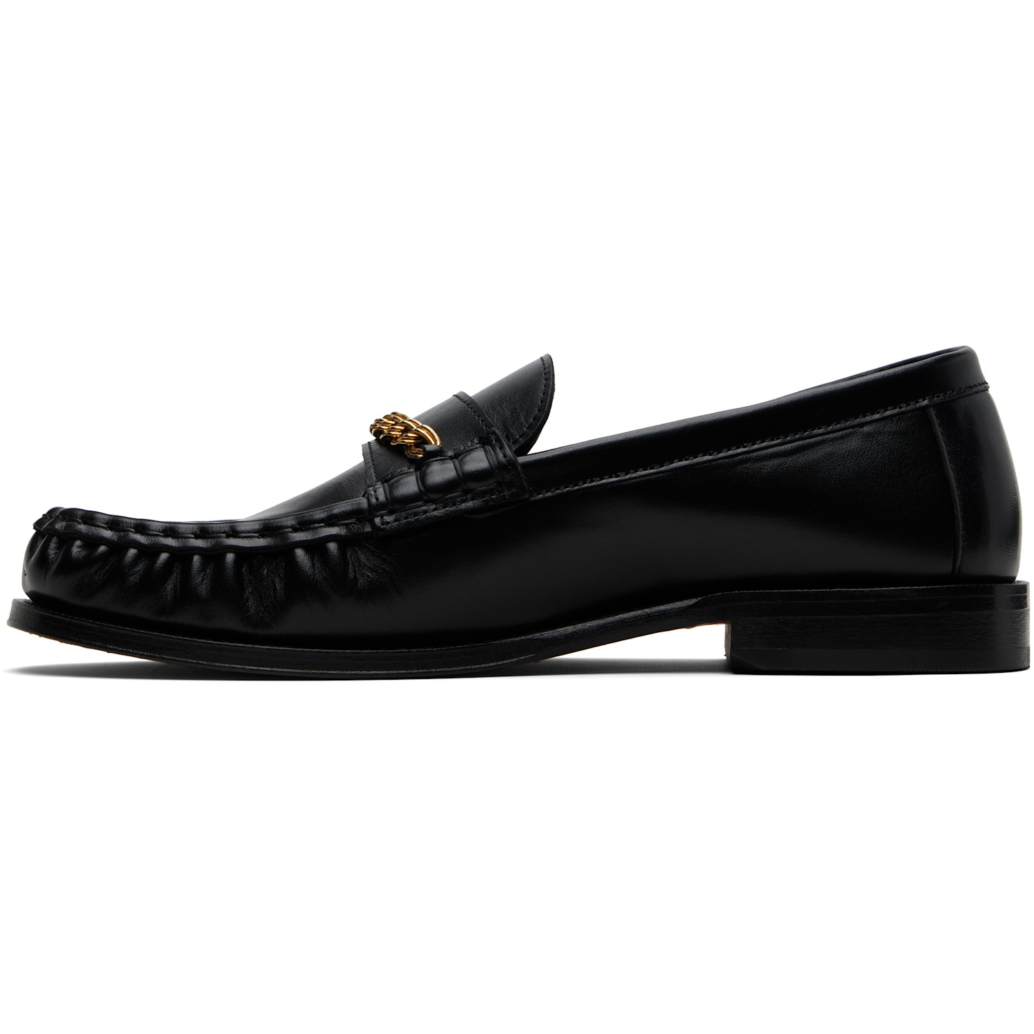  Ernest W. Baker Black Chain Loafers 