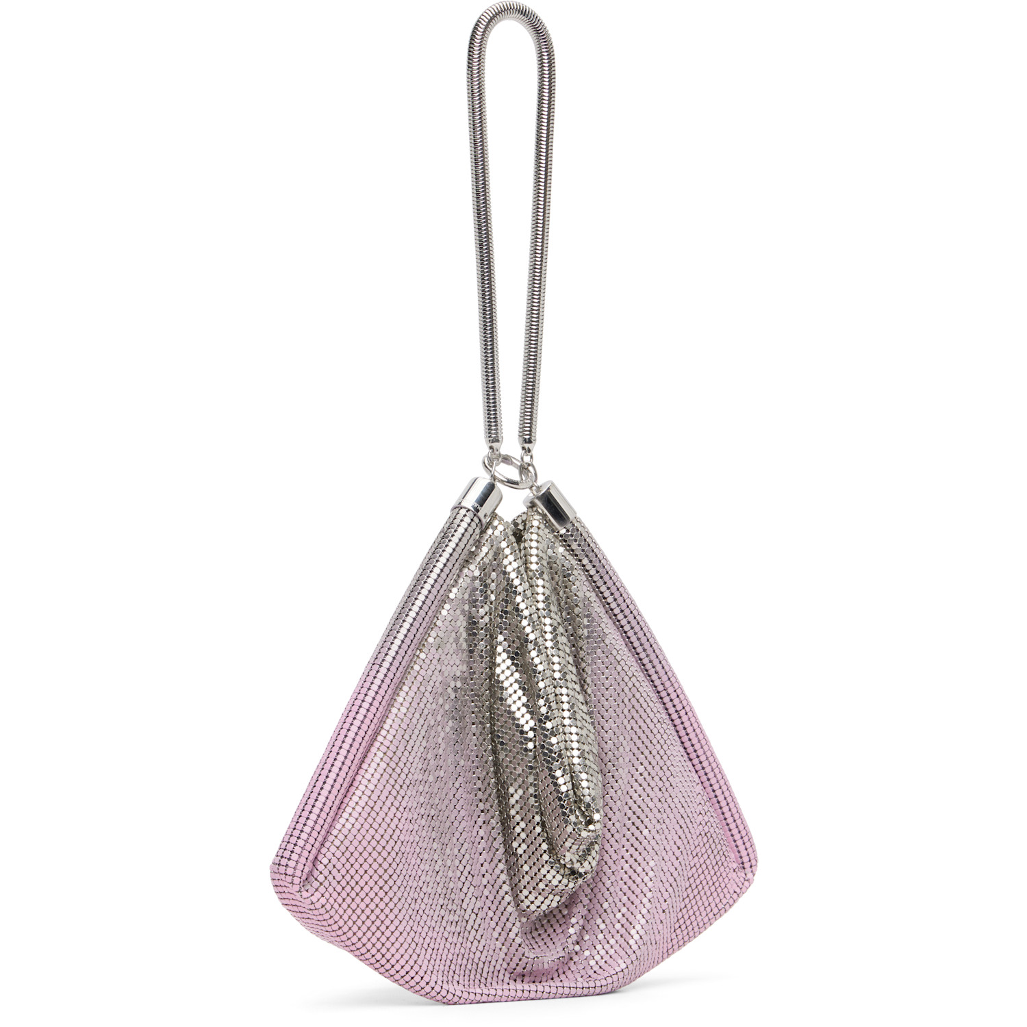 Rabanne Silver & Pink Chainmail Pocket Bag 