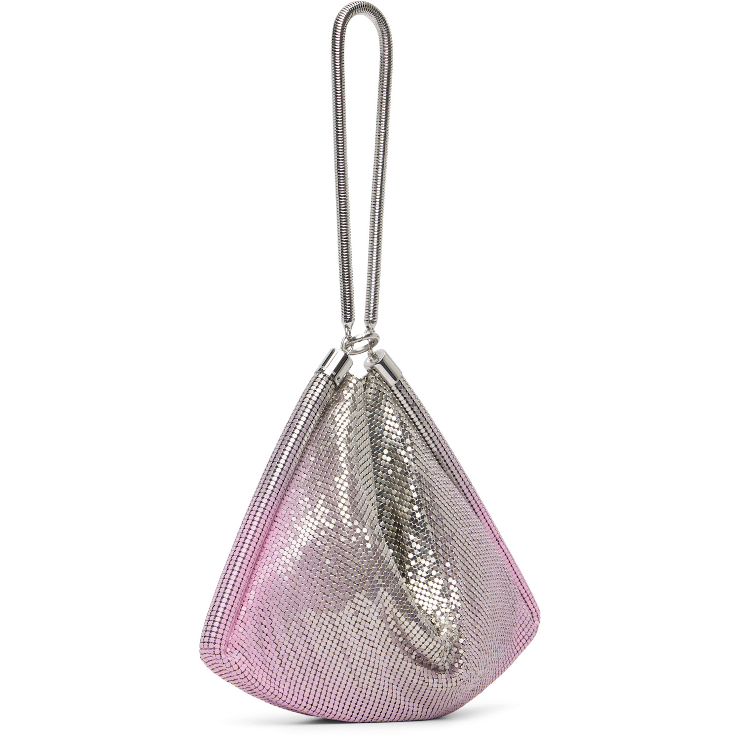  Rabanne Silver & Pink Chainmail Pocket Bag 