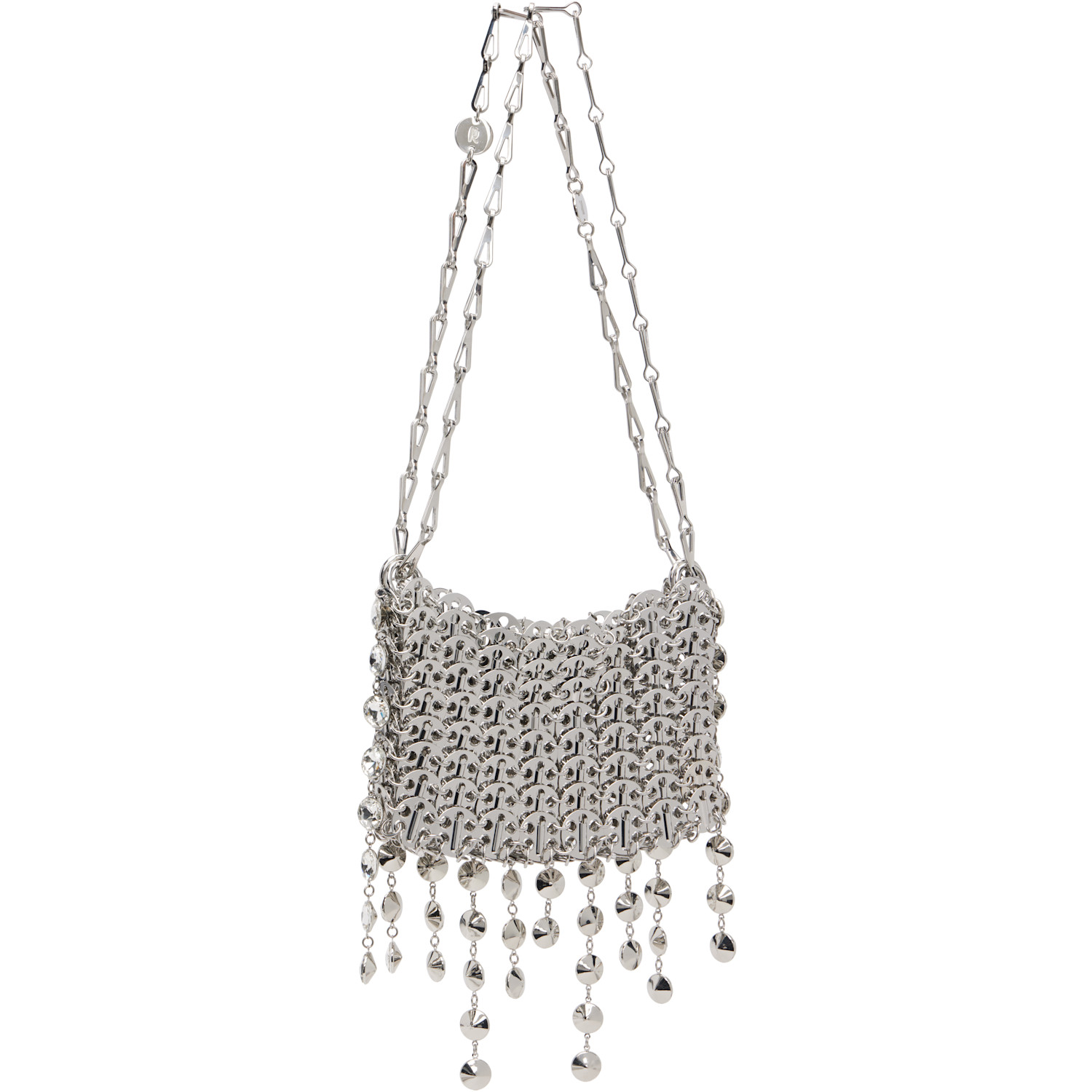  Rabanne Silver 1969 Strass Nano Bag 