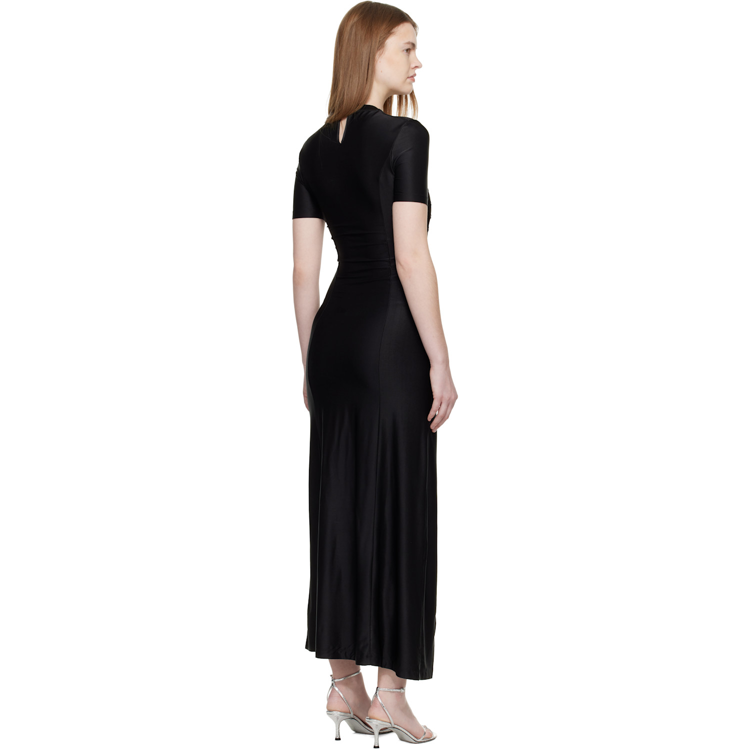  Rabanne Black Draped Midi Dress 
