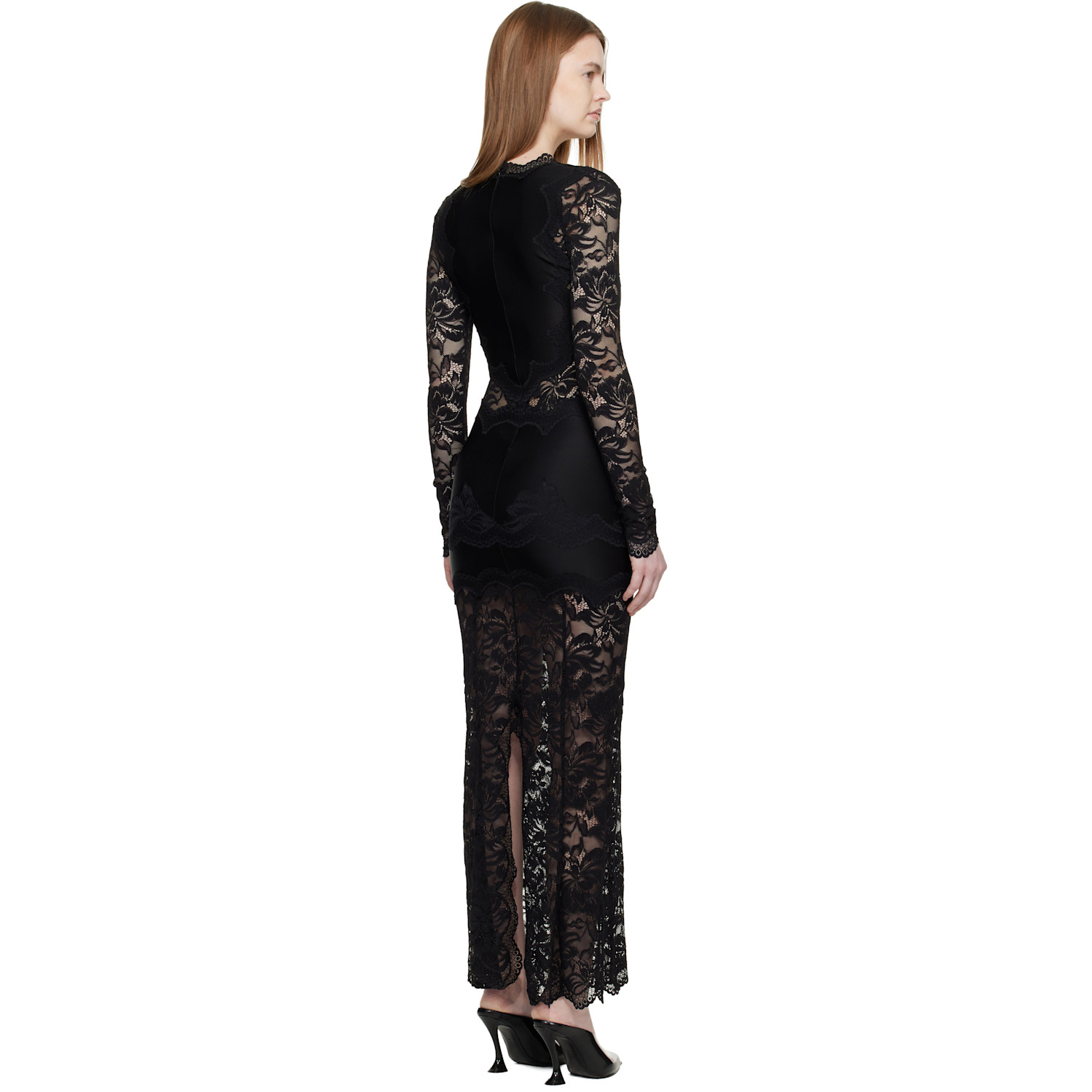  Rabanne Black Lace Maxi Dress 