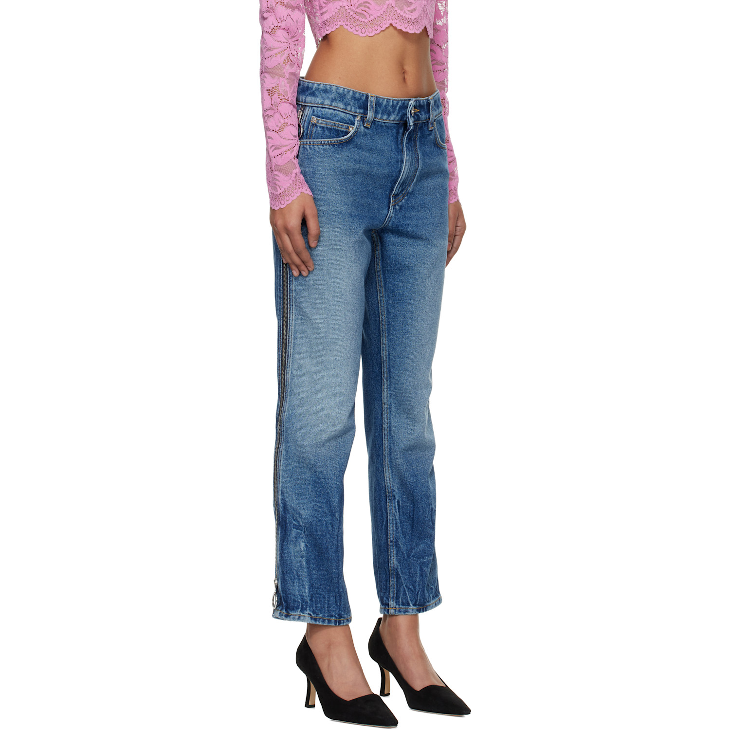  Rabanne Blue Zip Jeans 