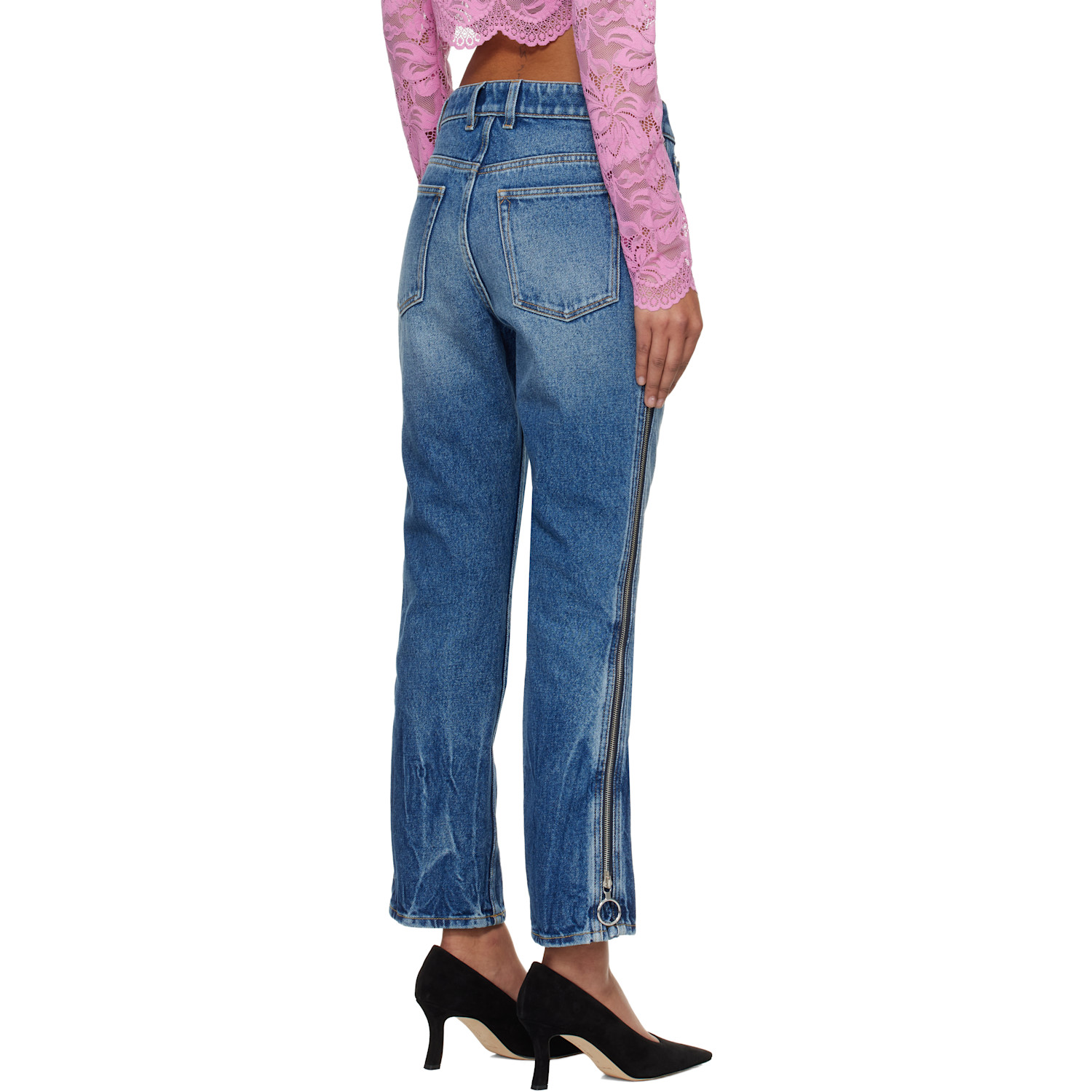  Rabanne Blue Zip Jeans 