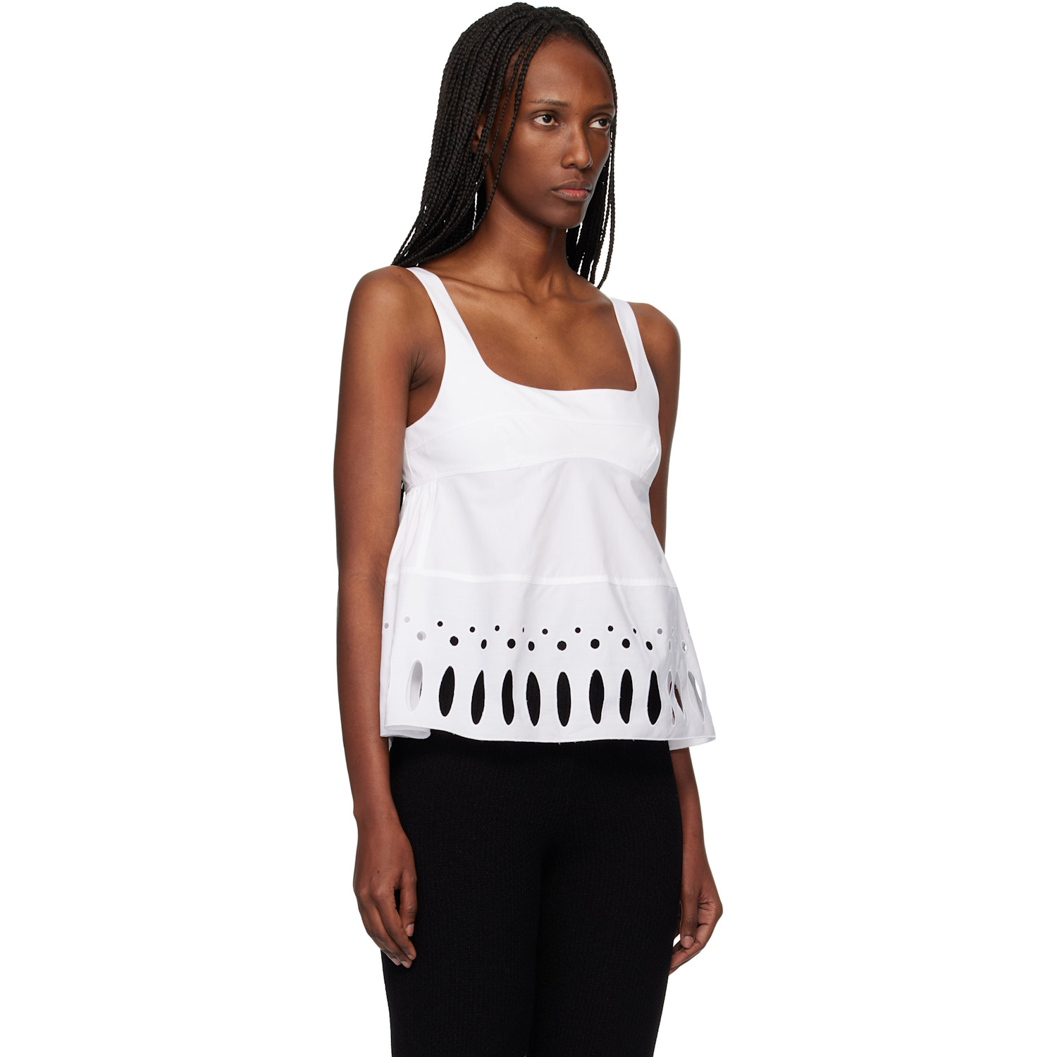  Rabanne White Square Neck Tank Top 