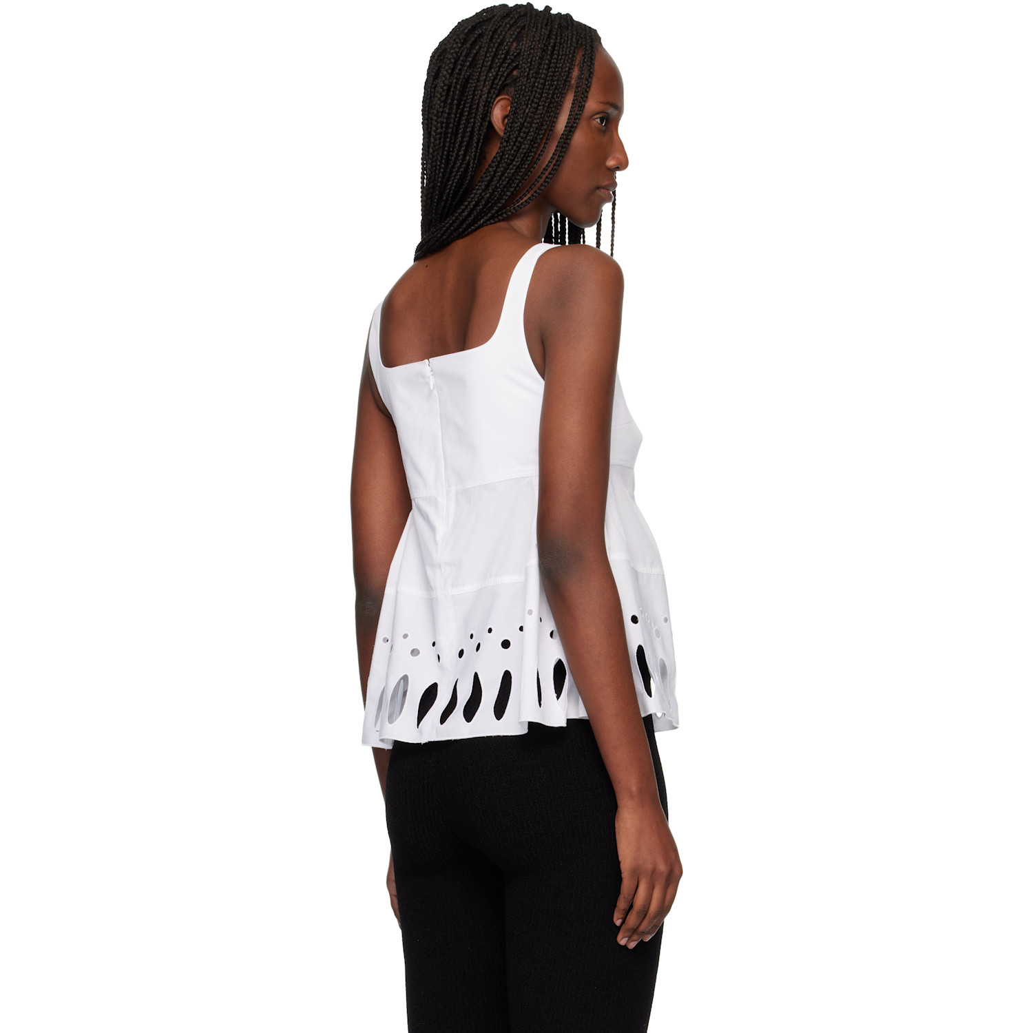  Rabanne White Square Neck Tank Top 