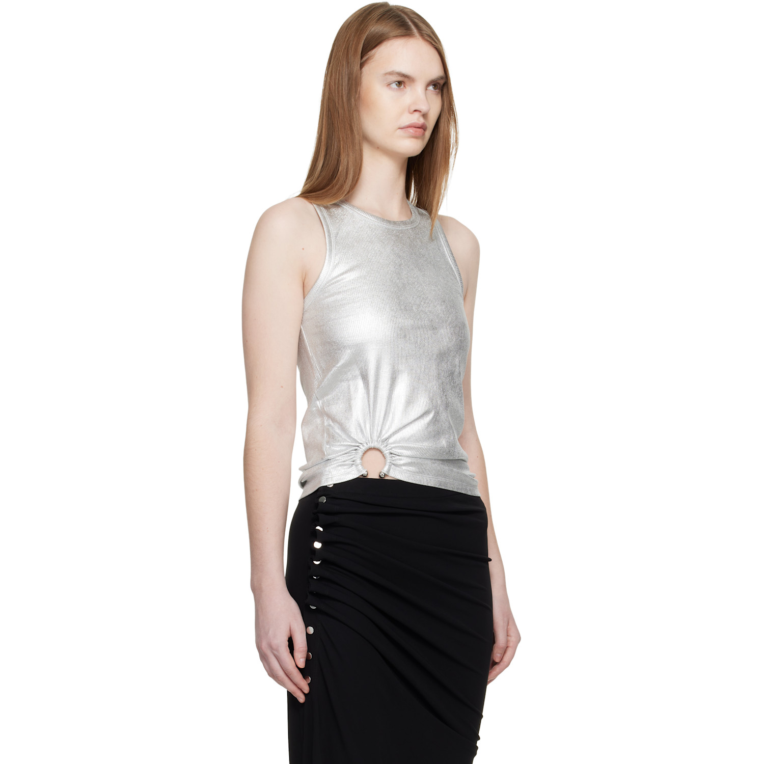  Rabanne Silver Signature Piercing Tank Top 