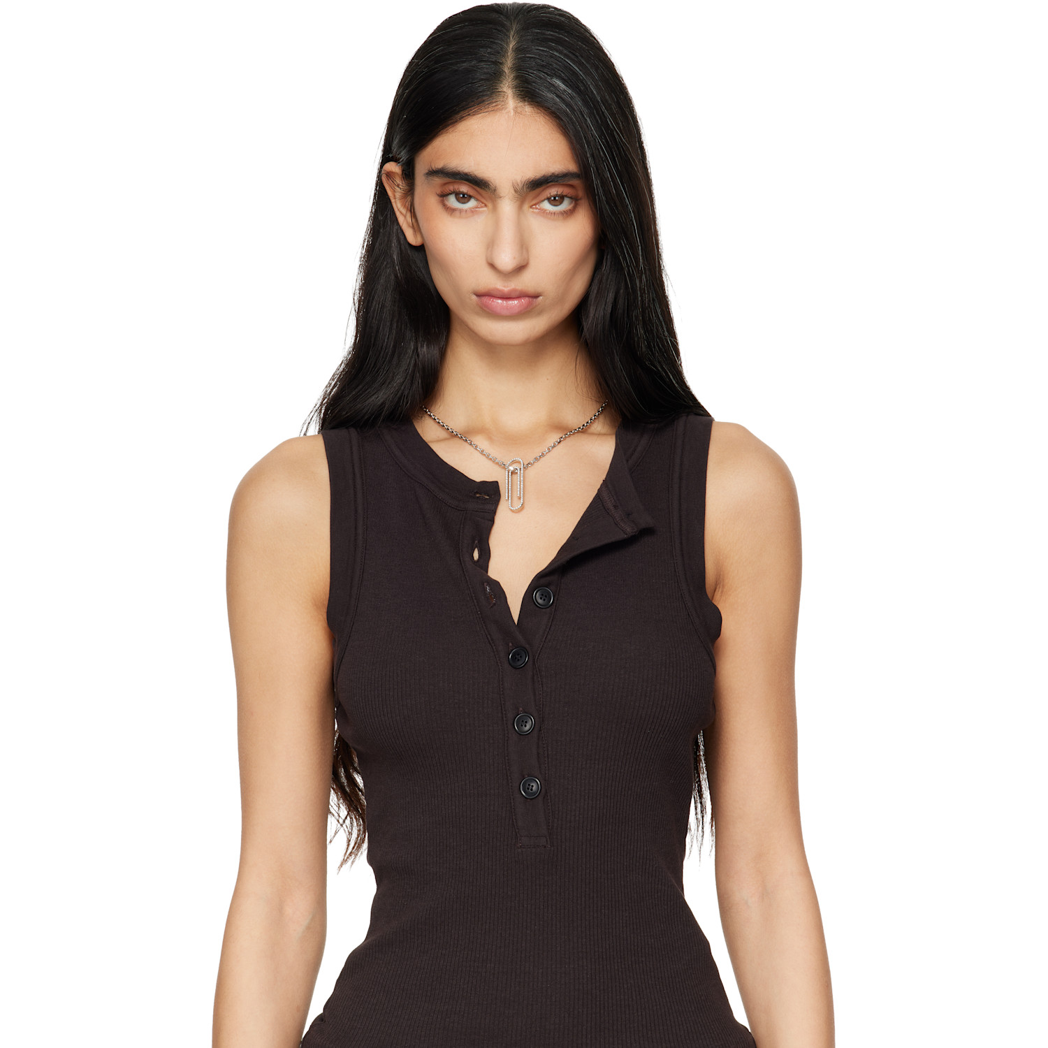  Off-white Paperclip Strass Necklace 