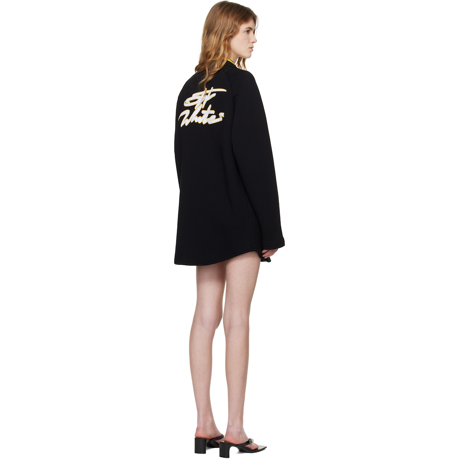  Off-white Black Sporty Polo Sweat Minidress 