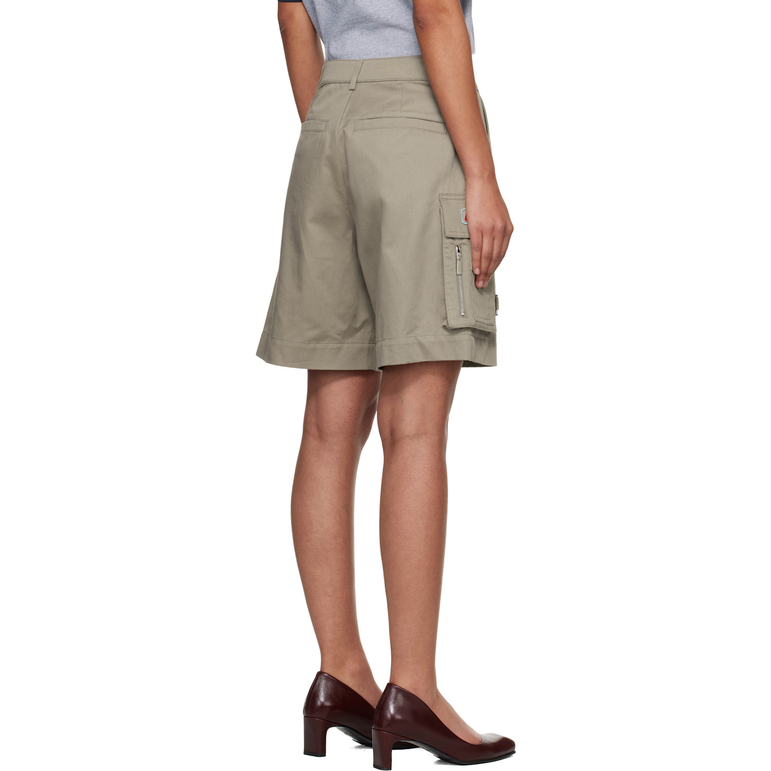  Off-white Beige Co Gab Pocket Shorts 