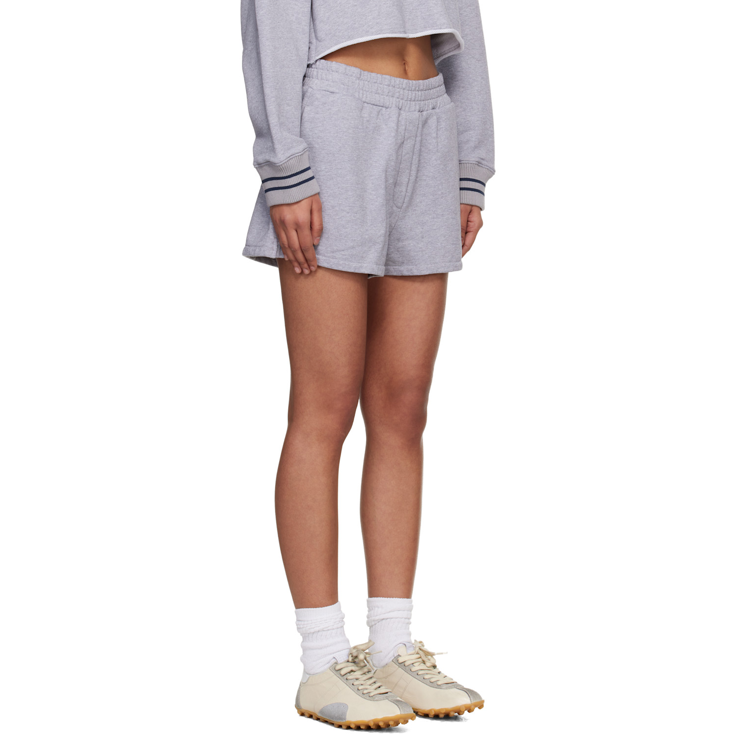  Off-white Gray 'ow' Script Sweat Shorts 