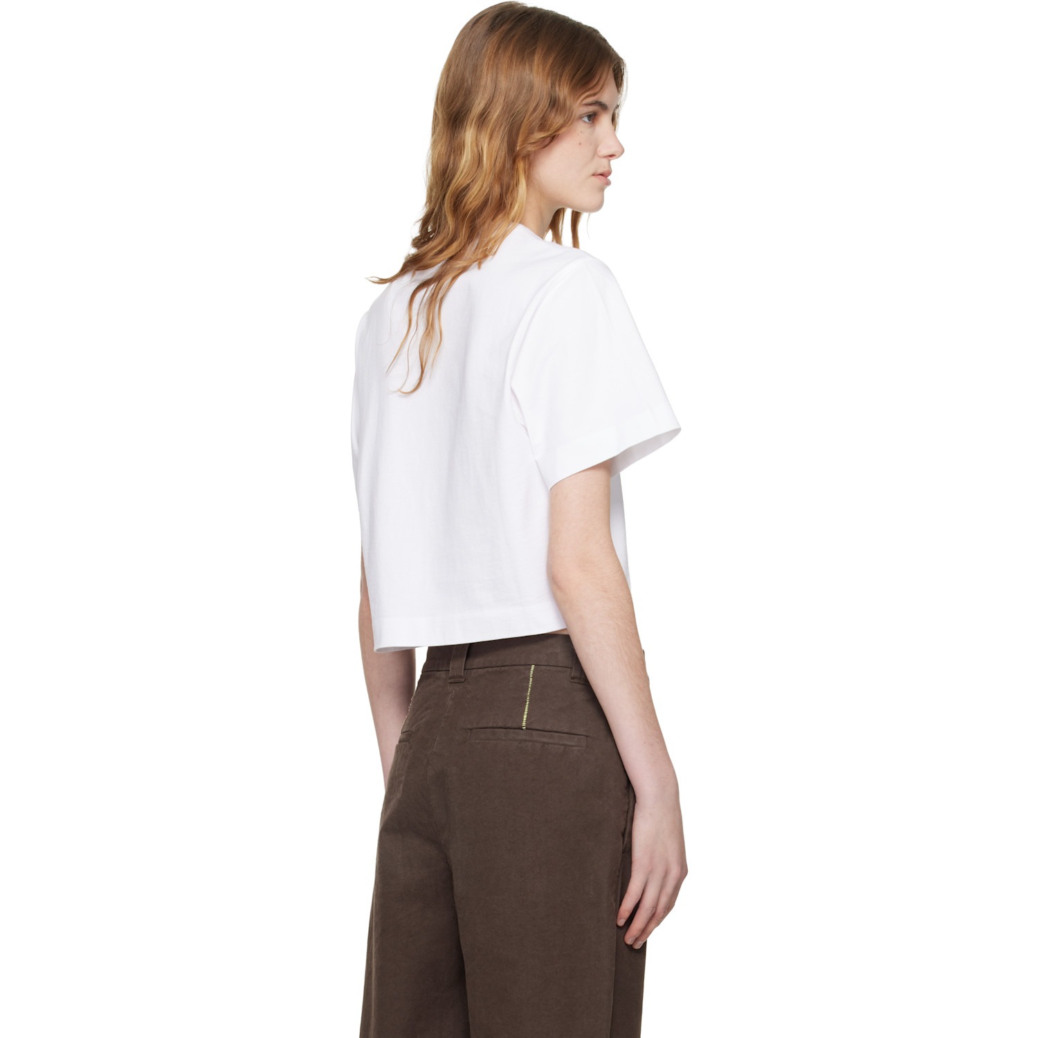  Off-white White Big Logo Bookish Crop T-shirt 