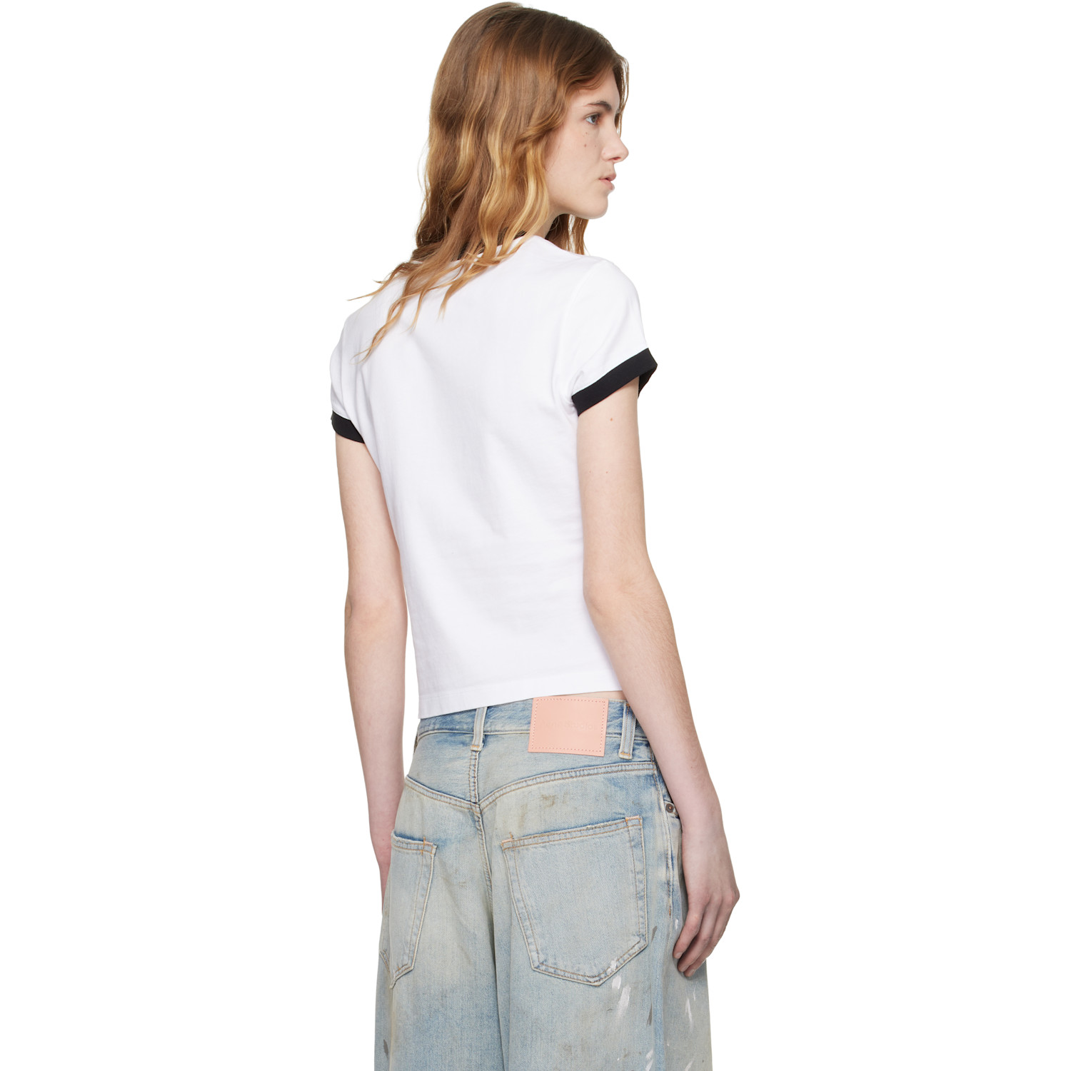  Off-white White Embroidered Script Fitted T-shirt 