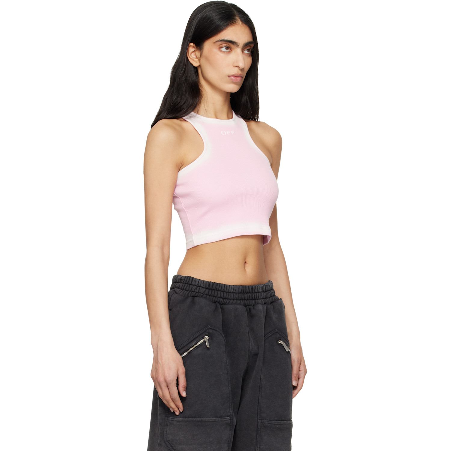  Off-white Pink Spray Off Stamp Tank Top 