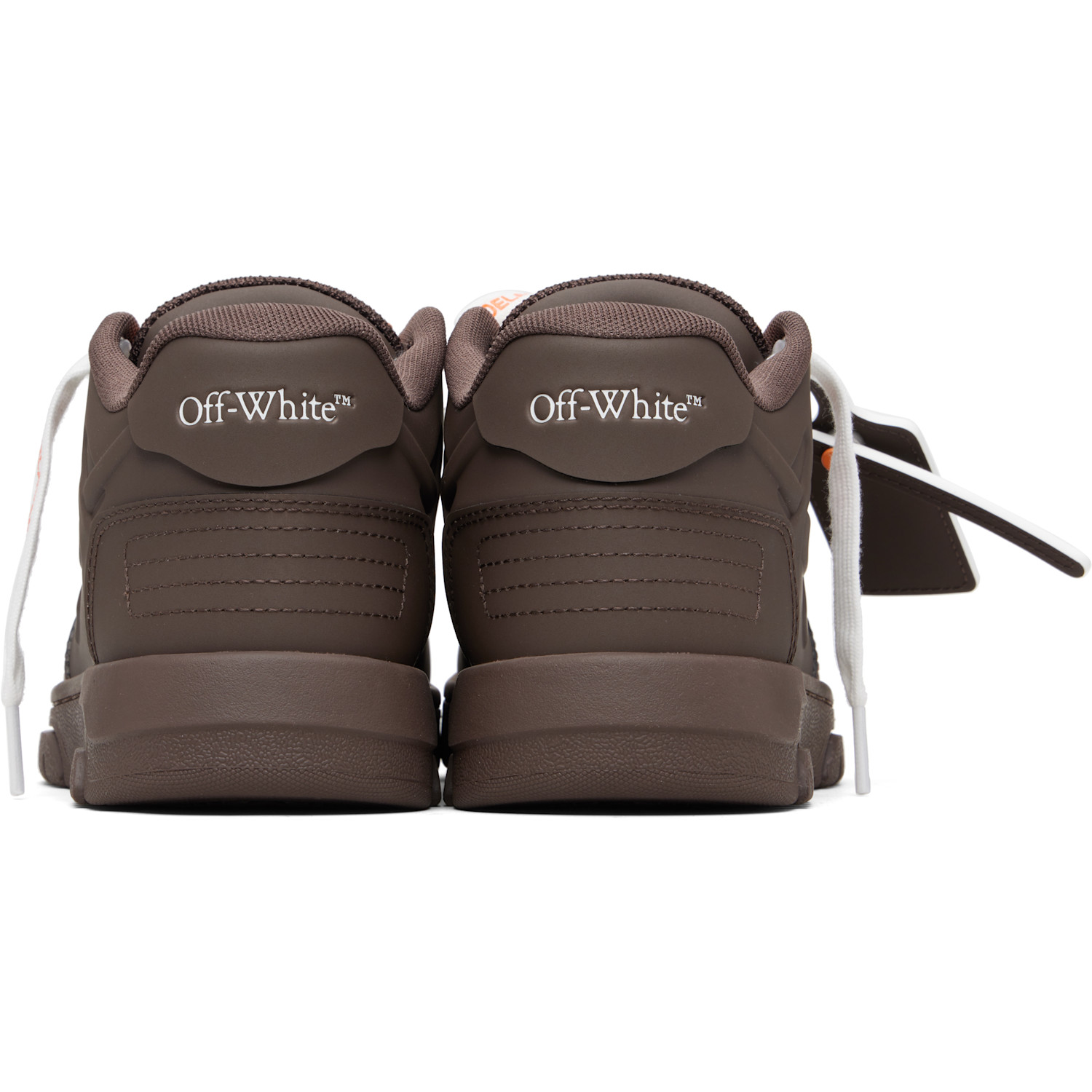  Off-white Brown 'out Of Office' Molded Sneakers 