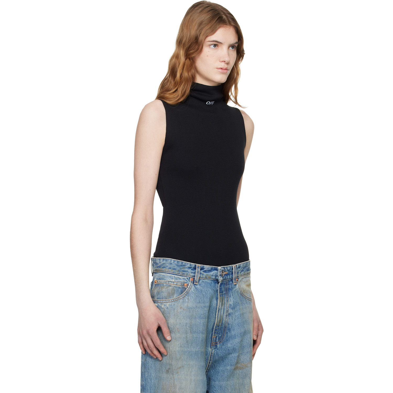  Off-white Black 'off' Stamp Rib Bodysuit 