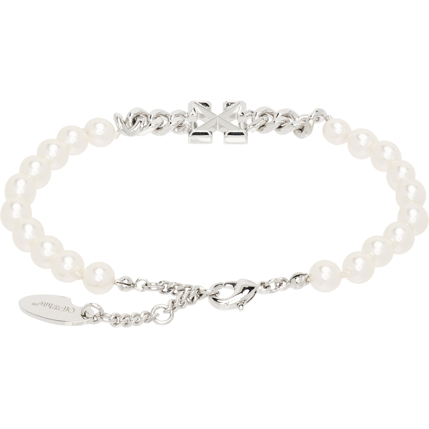  Off-white Arrow Faux-pearl Full Bracelet 