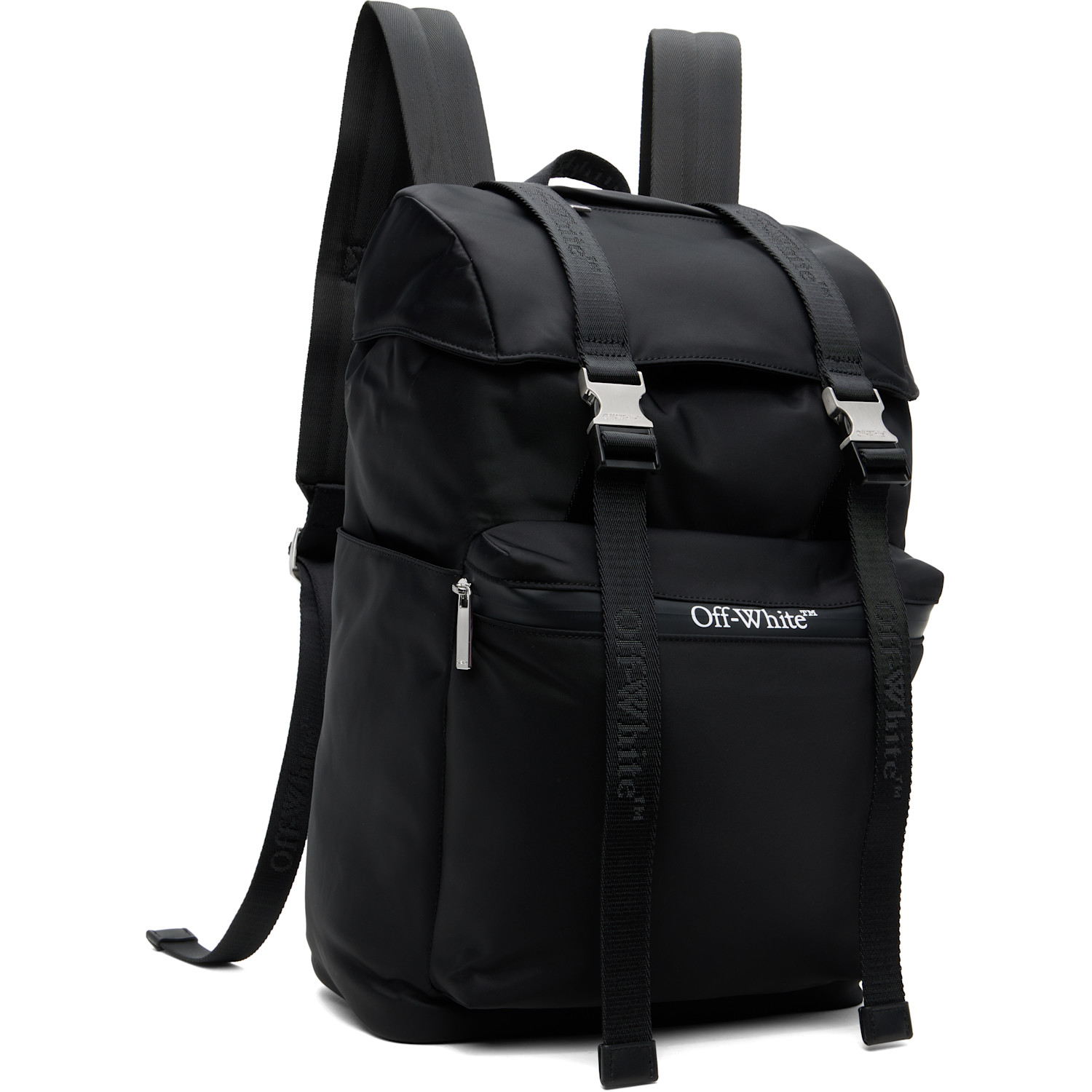  Off-white Black Outdoor Nylon Backpack 