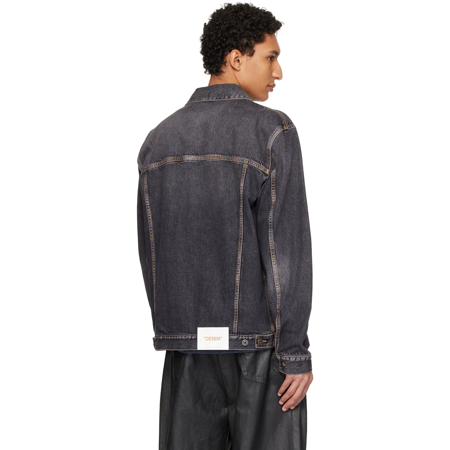  Off-white Black Royal Flag Skate Denim Jacket 