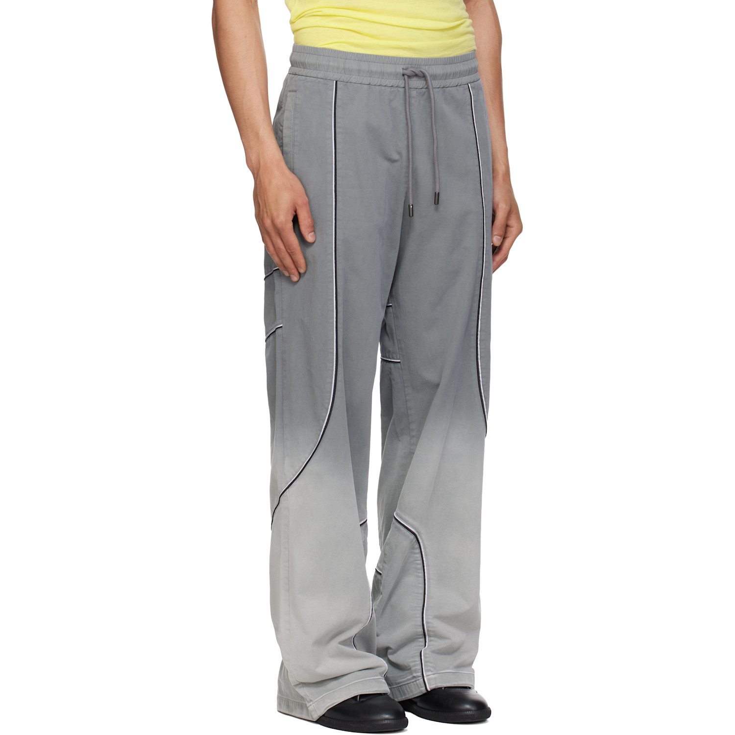  Off-white Gray Garment Dye Slouchy Track Pants 