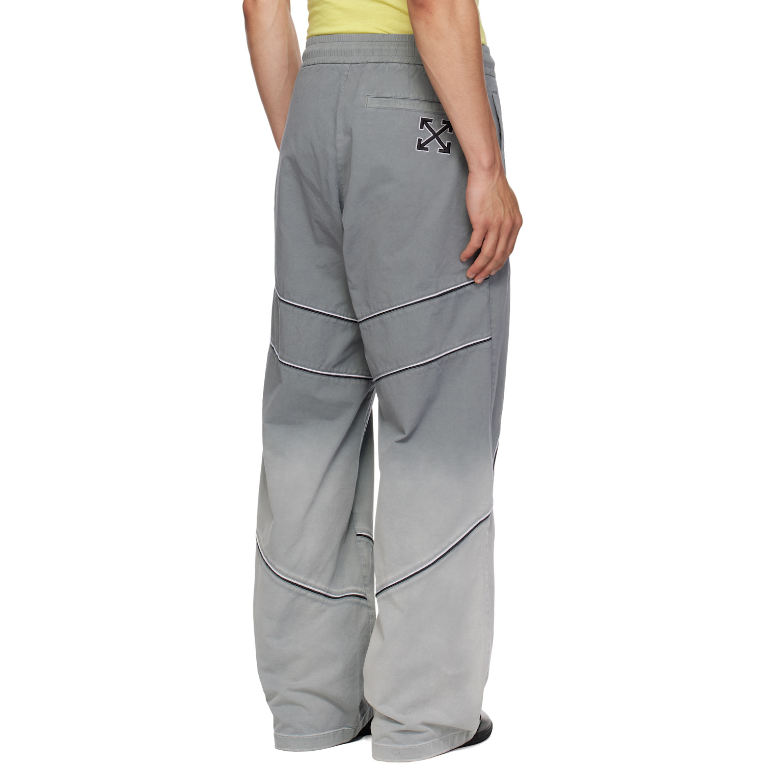  Off-white Gray Garment Dye Slouchy Track Pants 