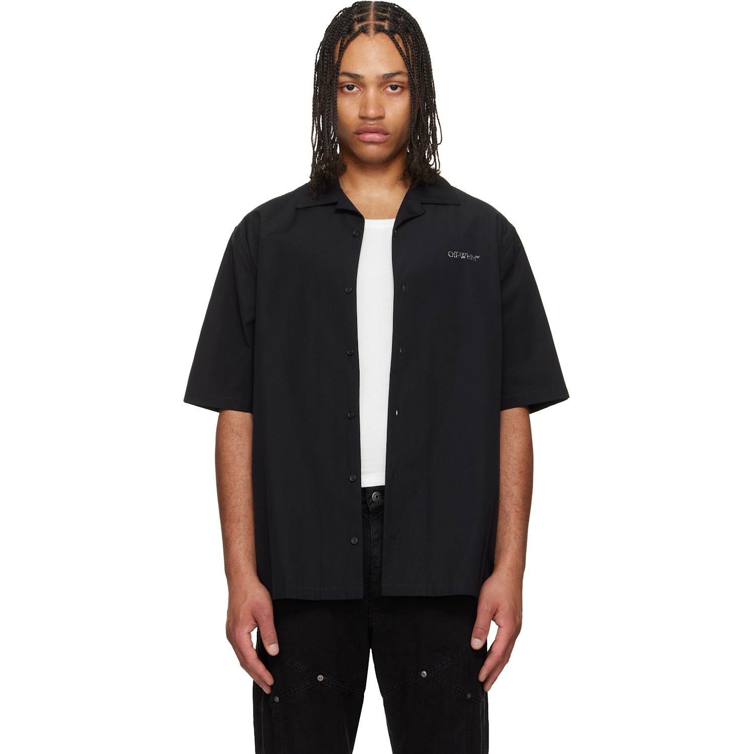 Off-White Black Metal Arrow Poplin Bowling Shirt