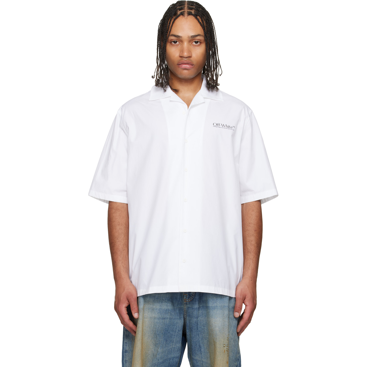 Off-White White Circle Off Bowling Shirt