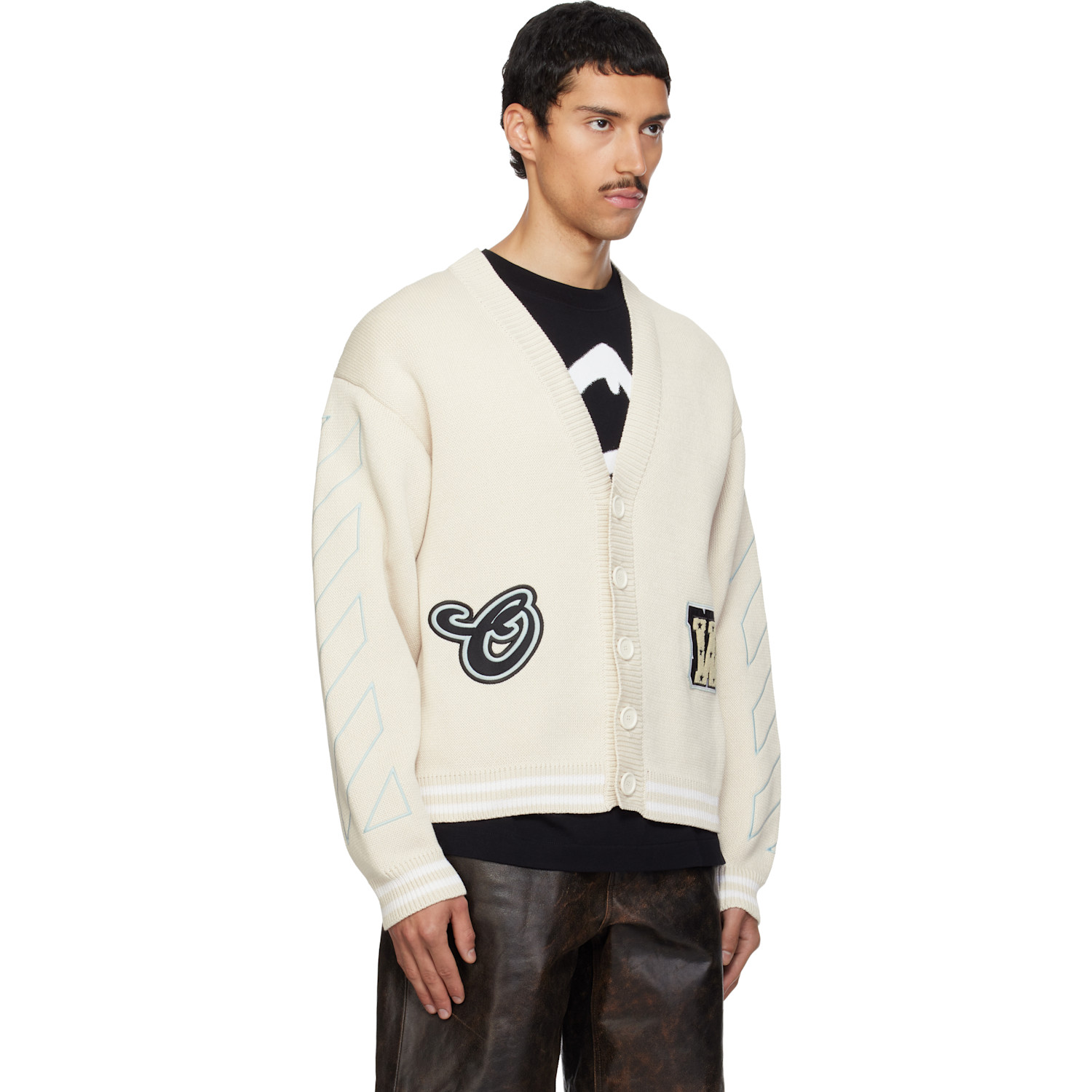  Off-white Off-white Star Varsity Knit Cardigan 