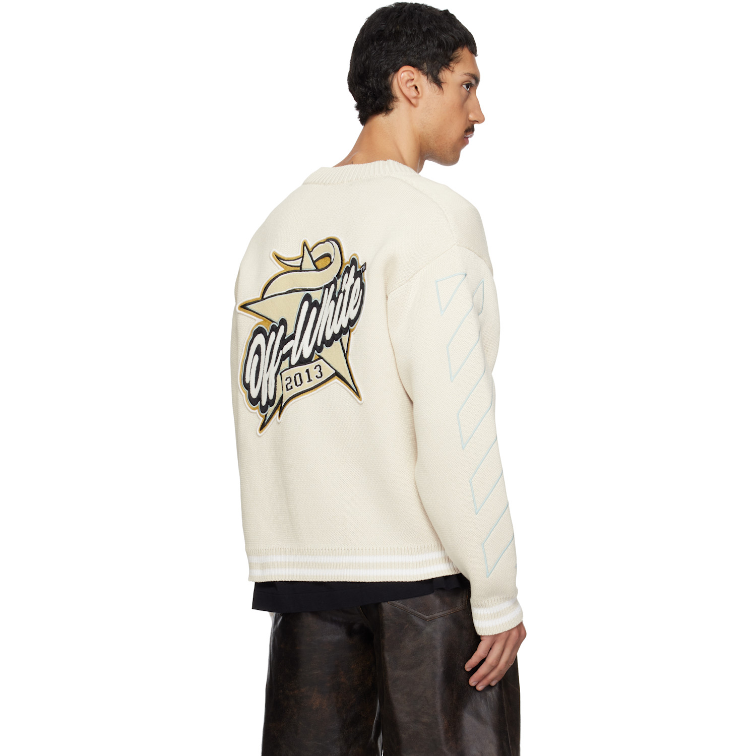  Off-white Off-white Star Varsity Knit Cardigan 
