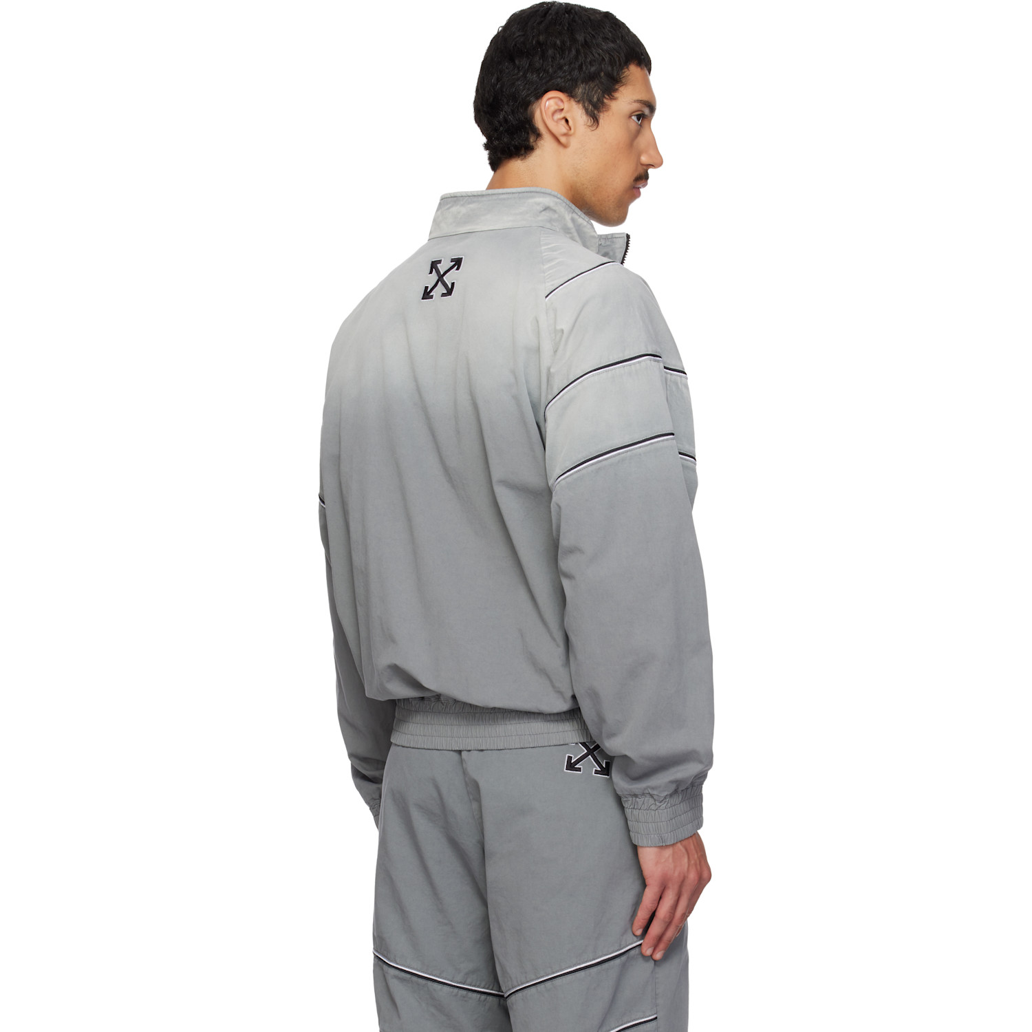  Off-white Gray Relaxed Garment Dyed Track Jacket 