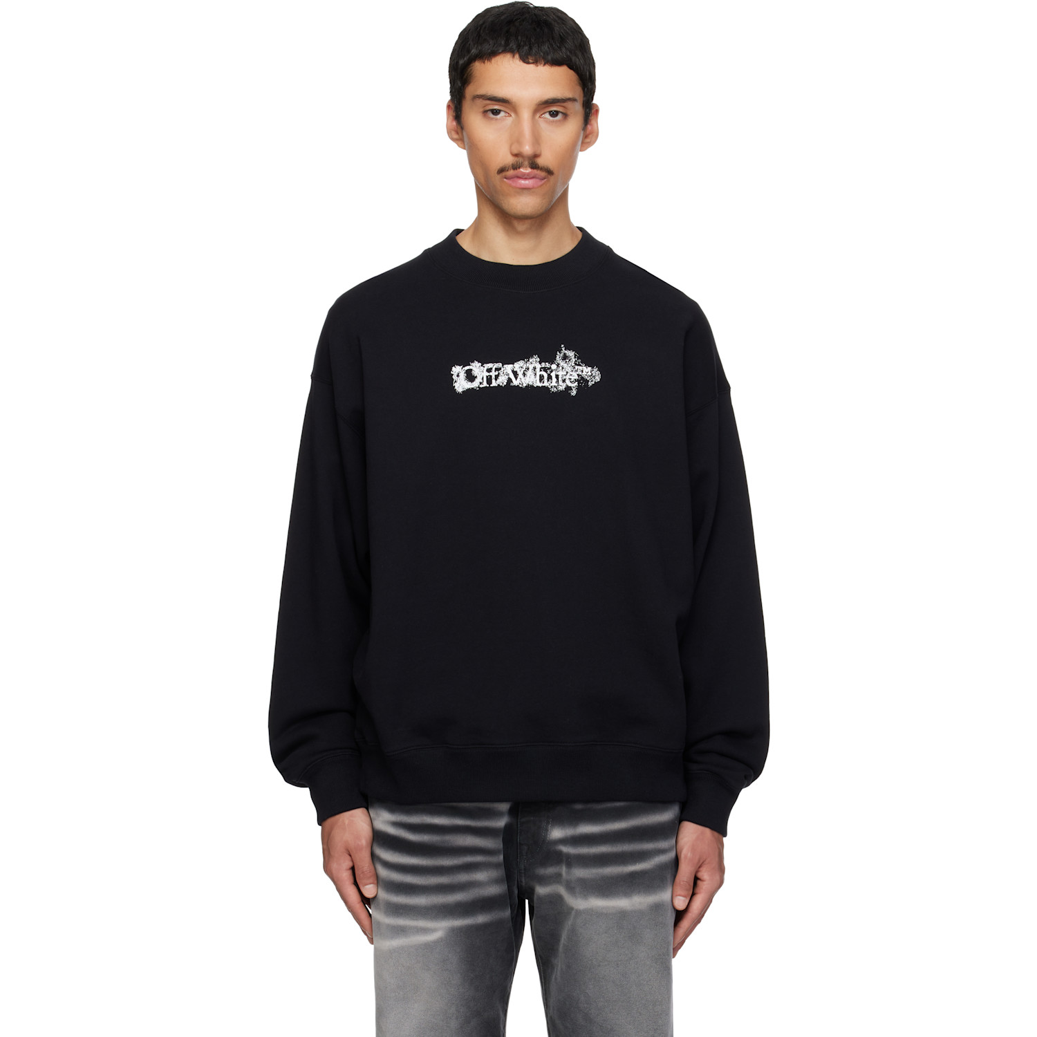 Off-White Black Heraldic Arrow Skate Crewneck Sweatshirt