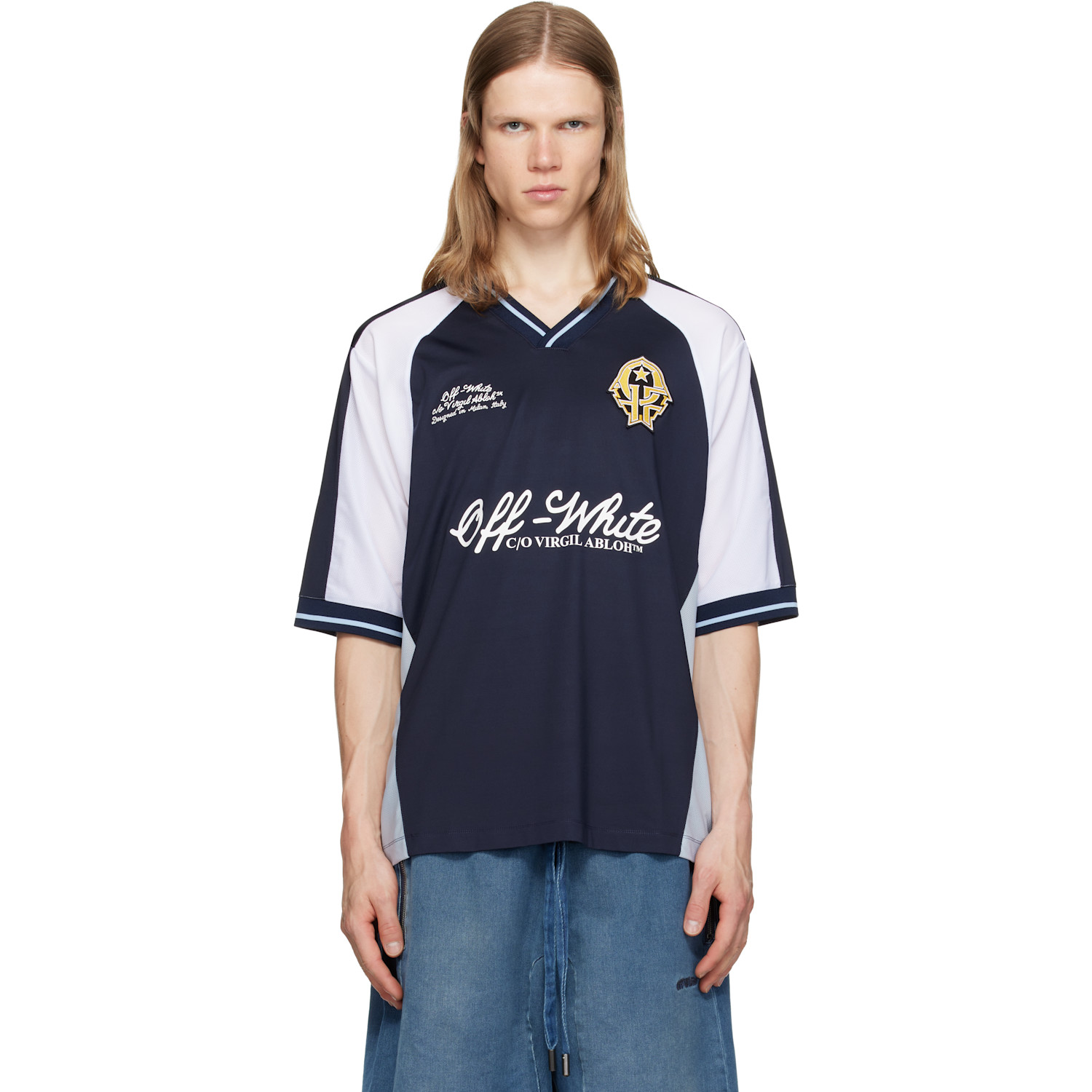 Off-White Navy Royal Team Soccer T-shirt