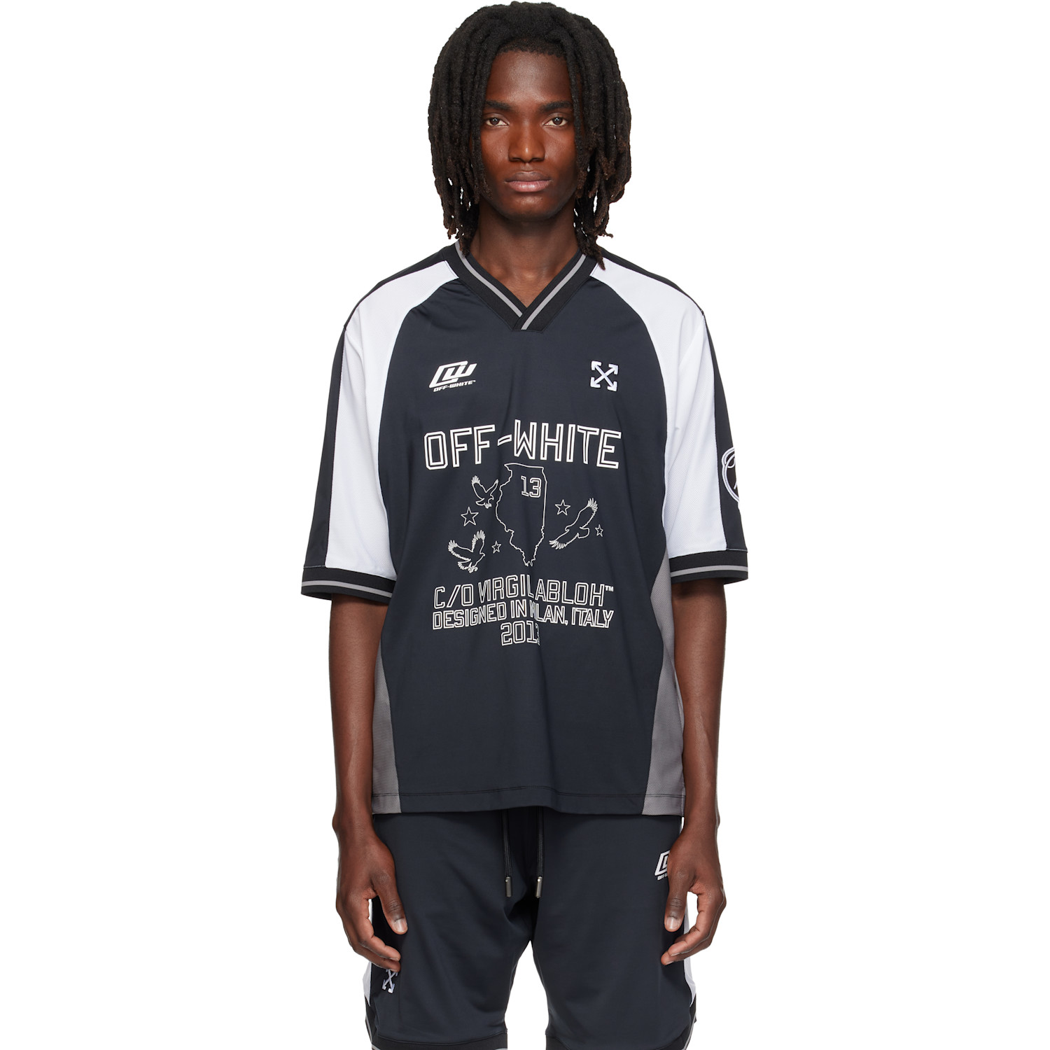 Off-White Black Eagle Team Soccer T-shirt