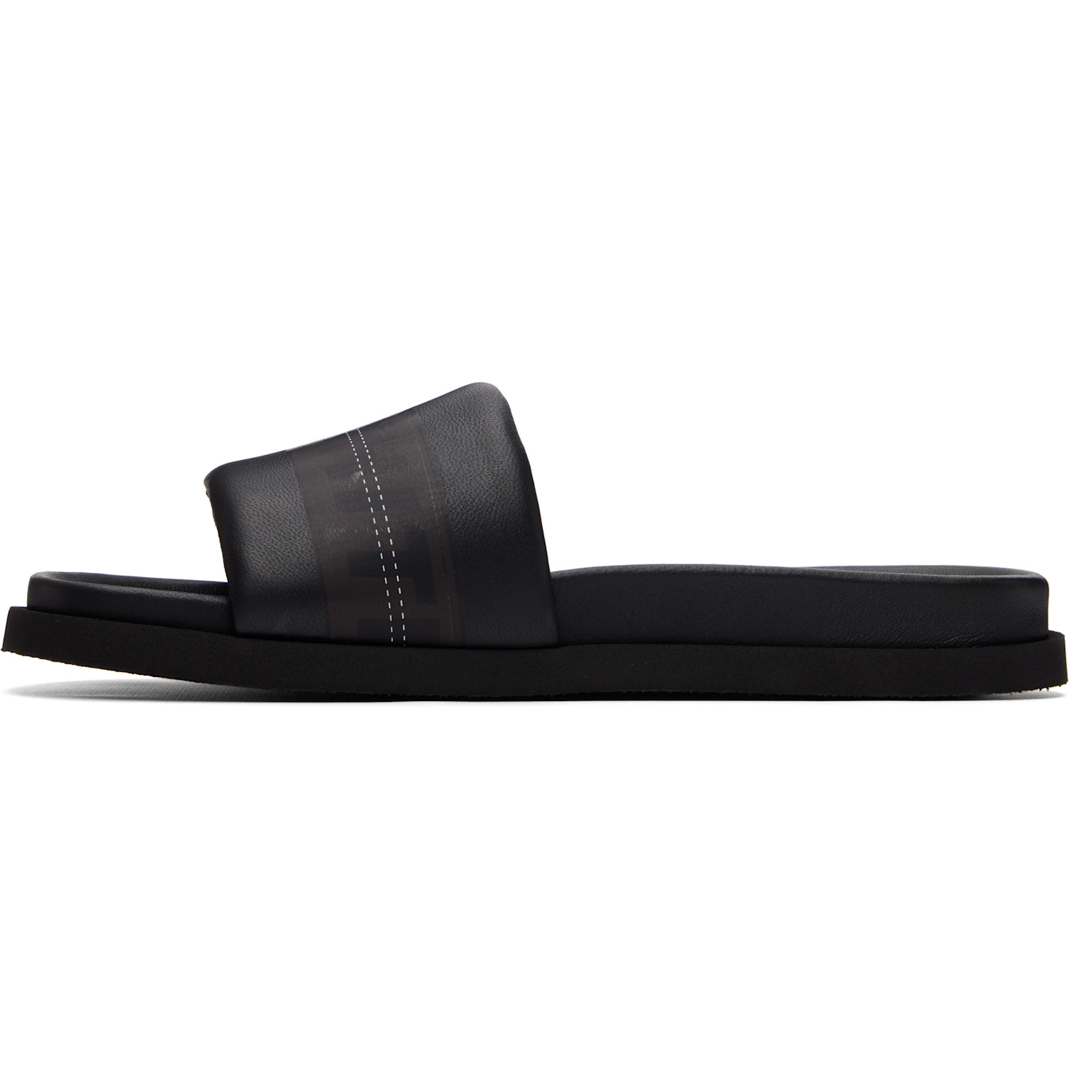  Off-white Black Industrial Belt Slider Sandals 