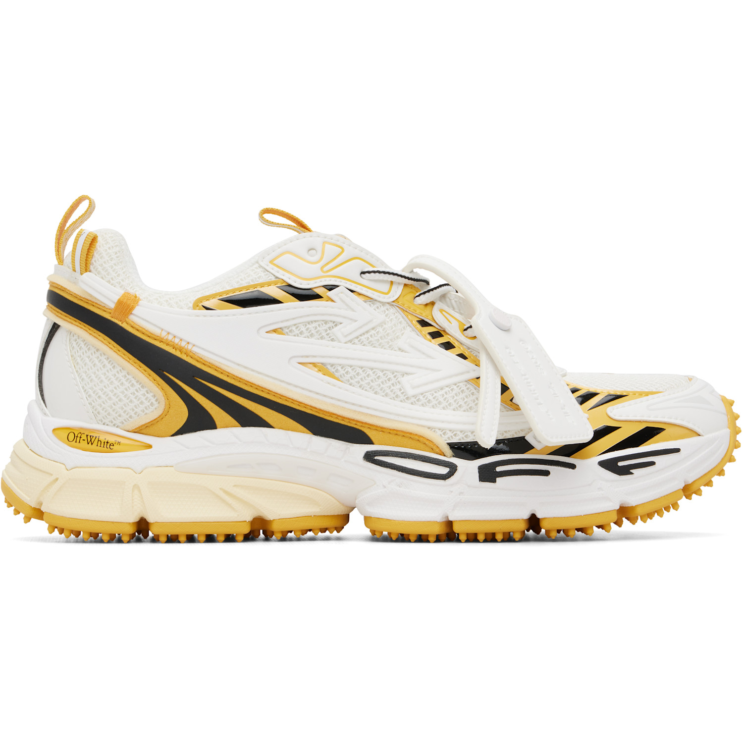 Off-White White & Yellow 'Be Right Back' Sneakers